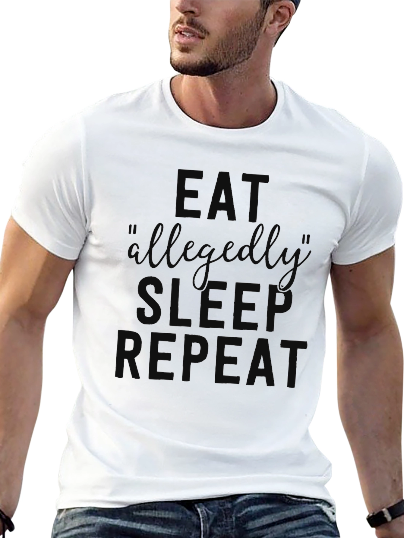 Eat Allegedly Sleep Repeat Black Graphic T-Shirt