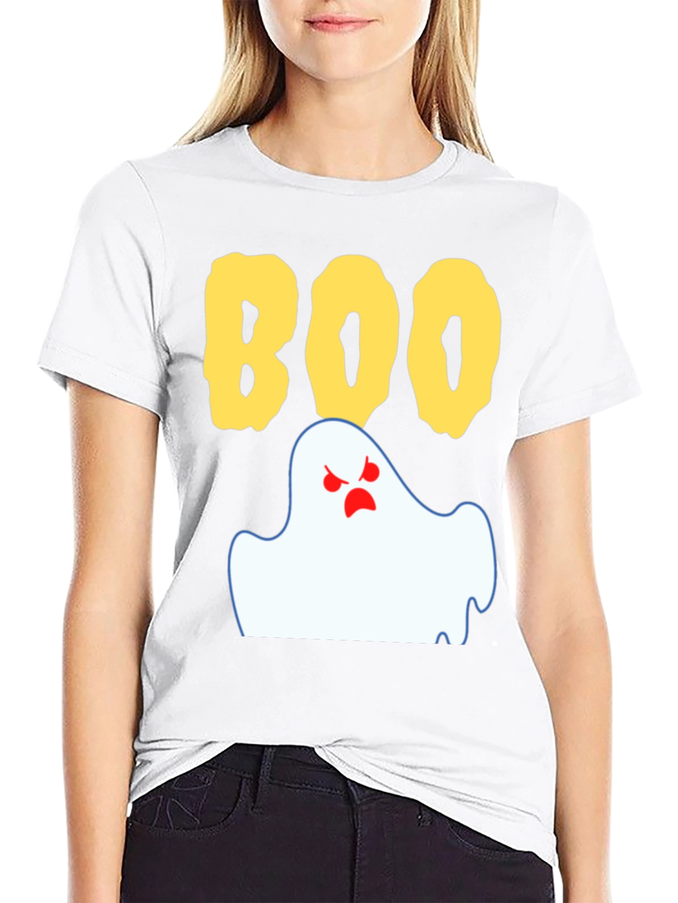 Boo Ghost Graphic Tee - Spooky Halloween Shirt