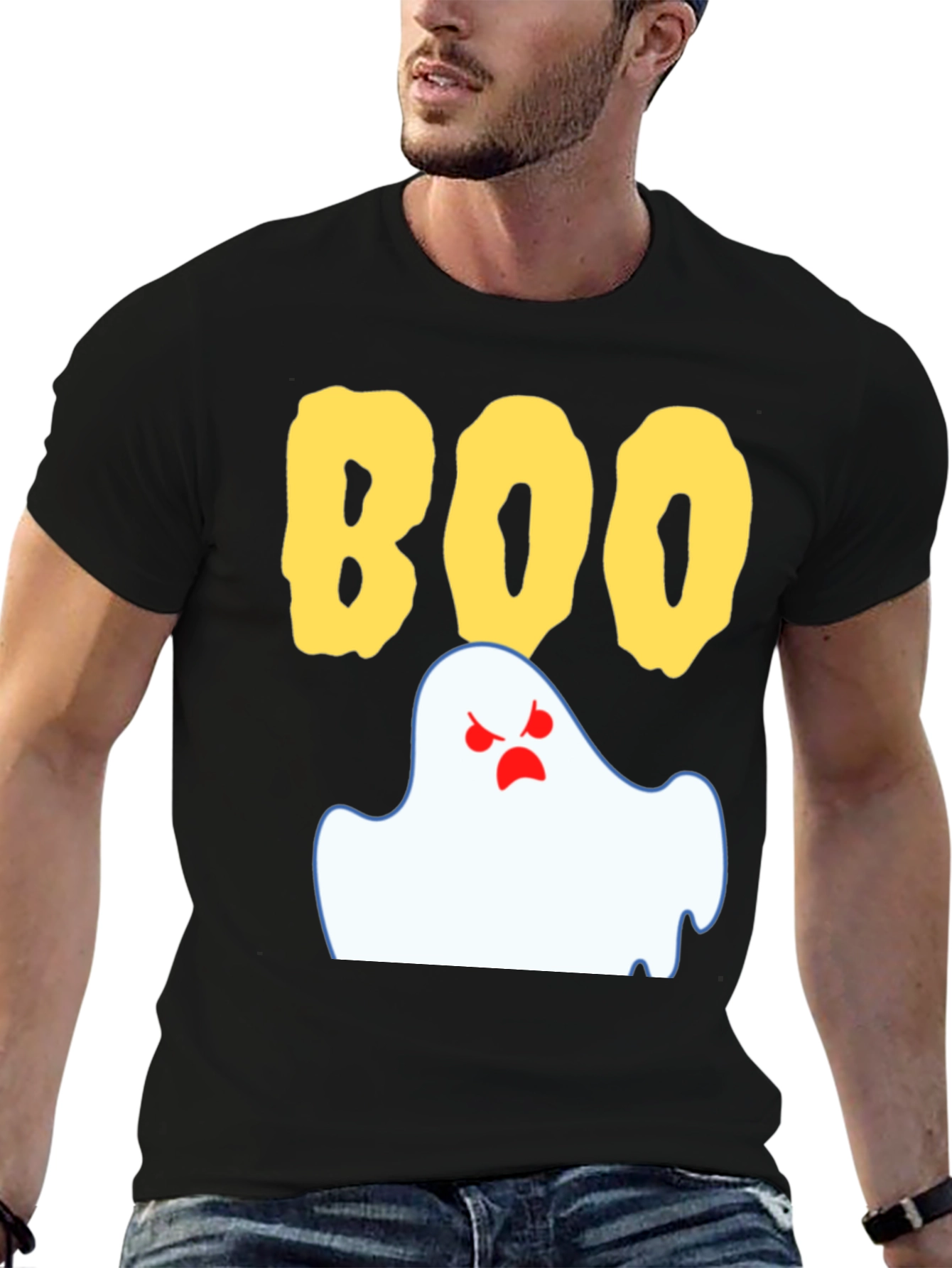 Boo Ghost Graphic Tee - Spooky Halloween Shirt