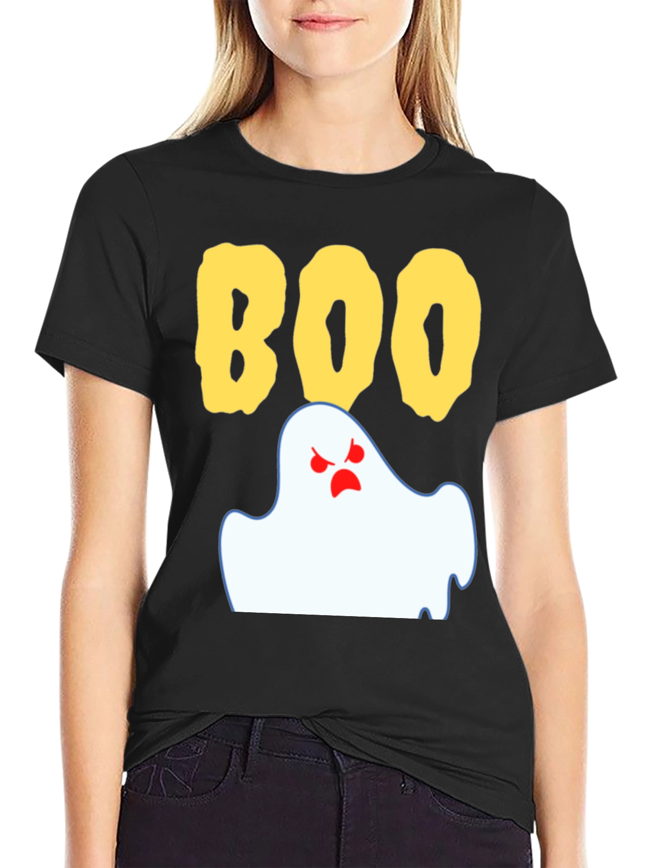 Boo Ghost Graphic Tee - Spooky Halloween Shirt