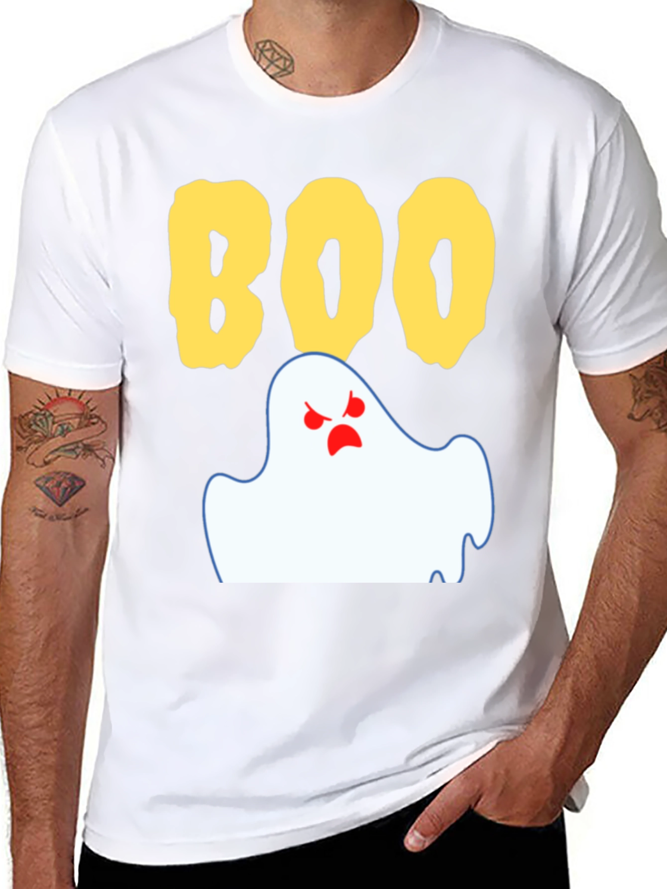 Boo Ghost Graphic Tee - Spooky Halloween Shirt