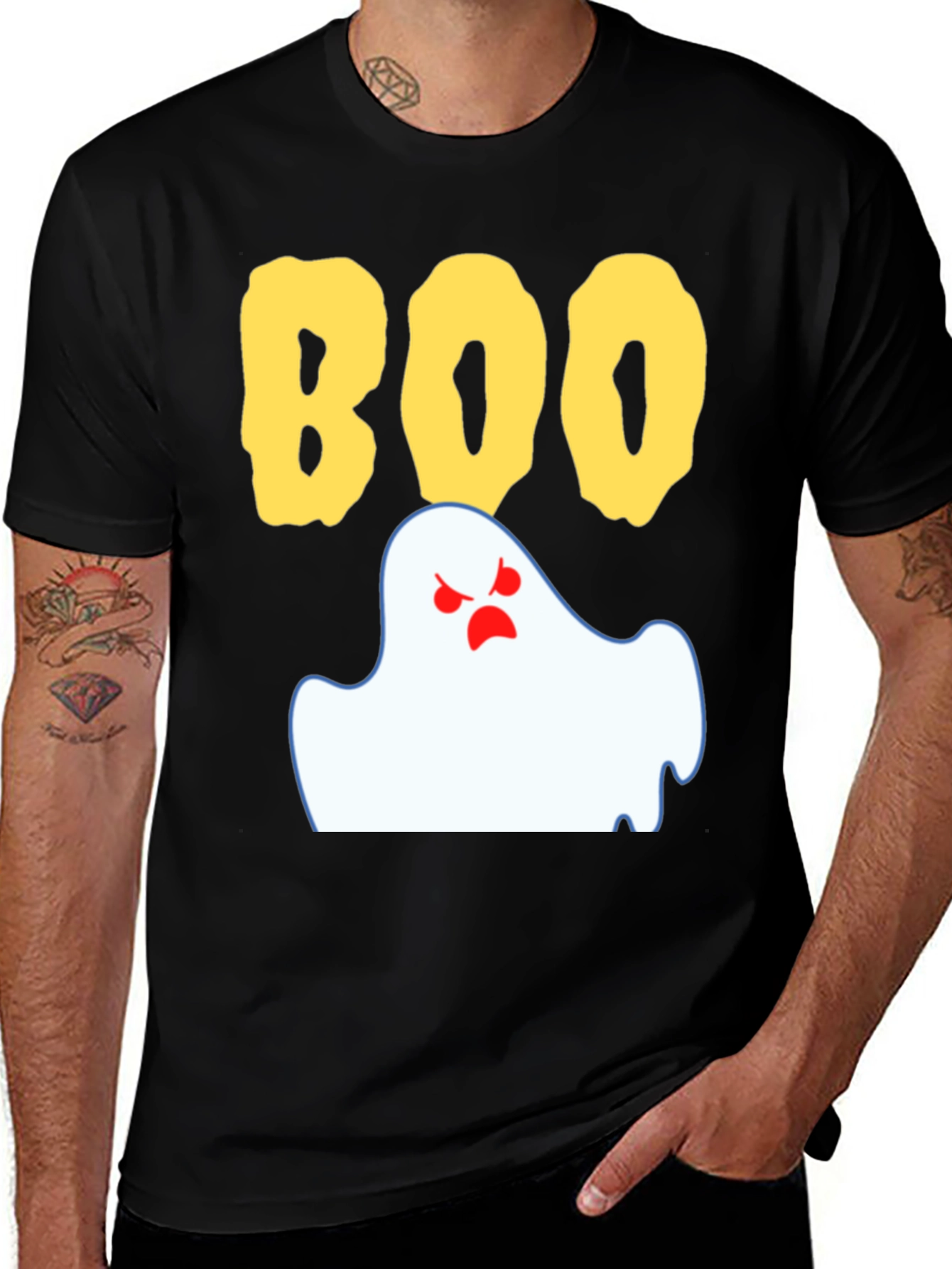 Boo Ghost Graphic Tee - Spooky Halloween Shirt