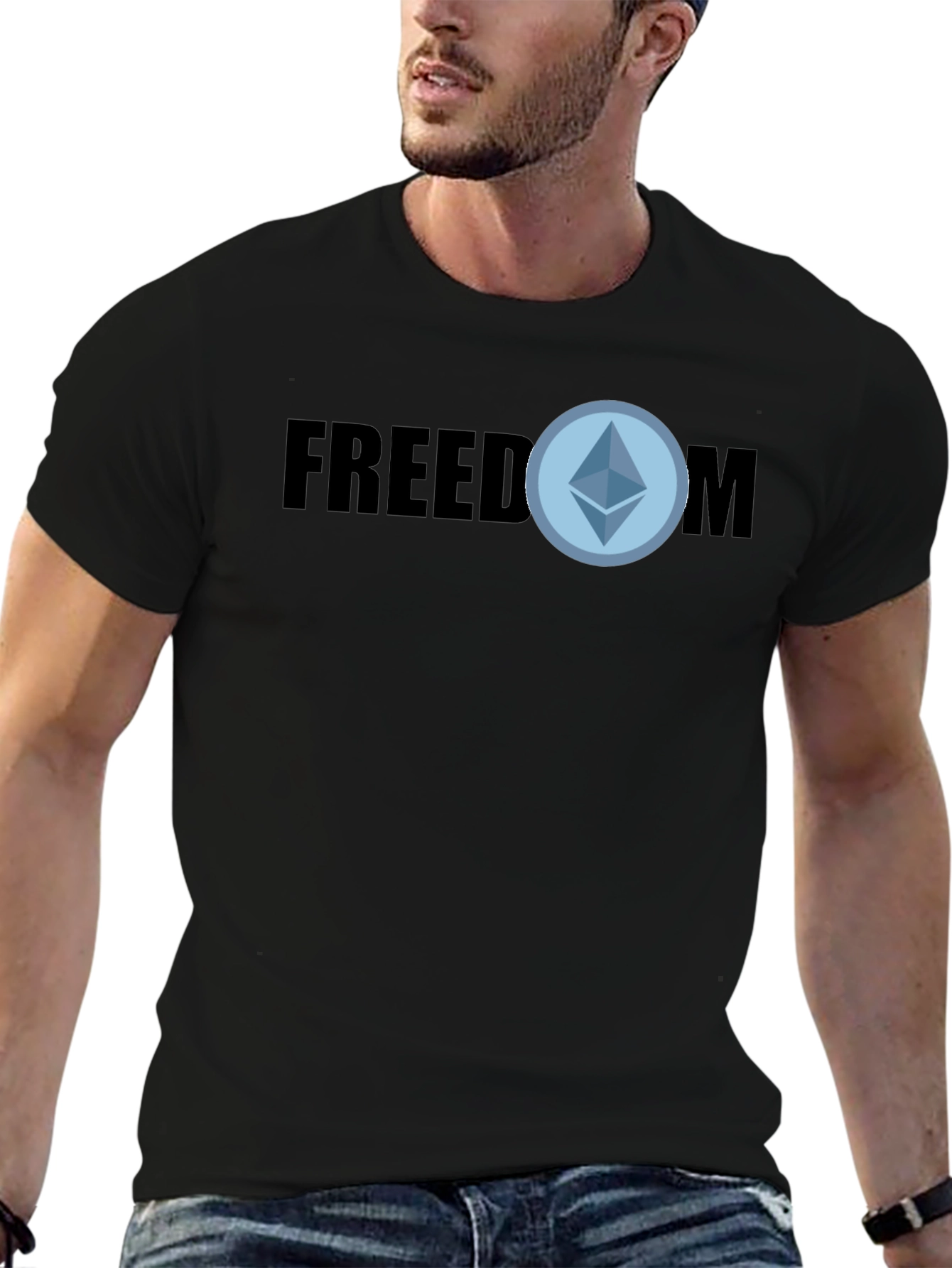 Freedom Ethereum T-Shirt - Black Crypto Tee