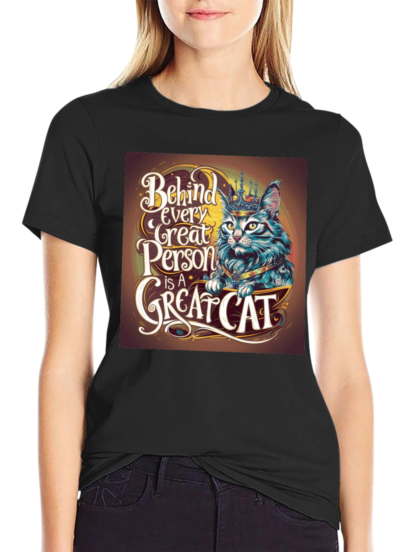 Great Cat T-Shirt - Behind Every Great Person