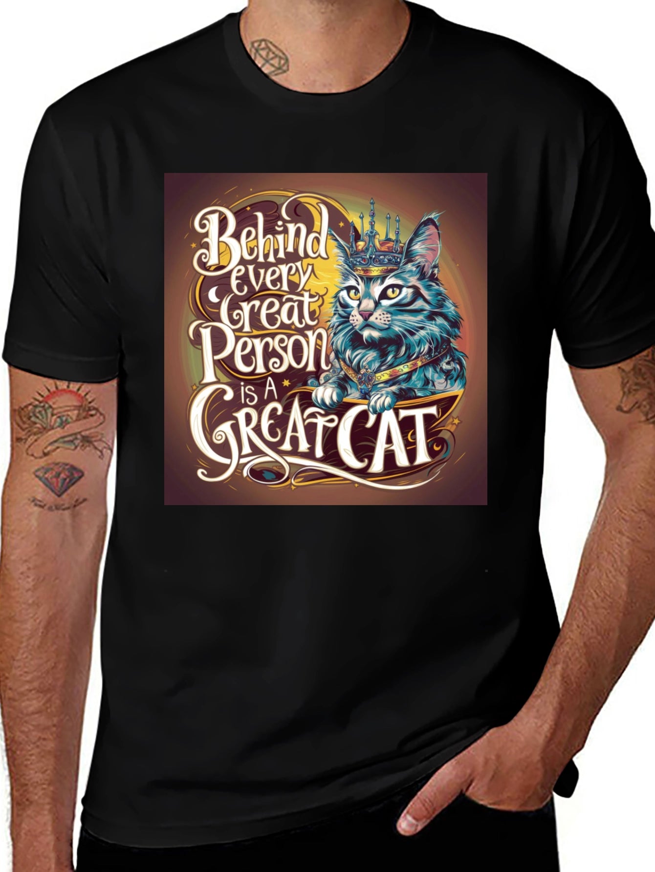 Great Cat T-Shirt - Behind Every Great Person