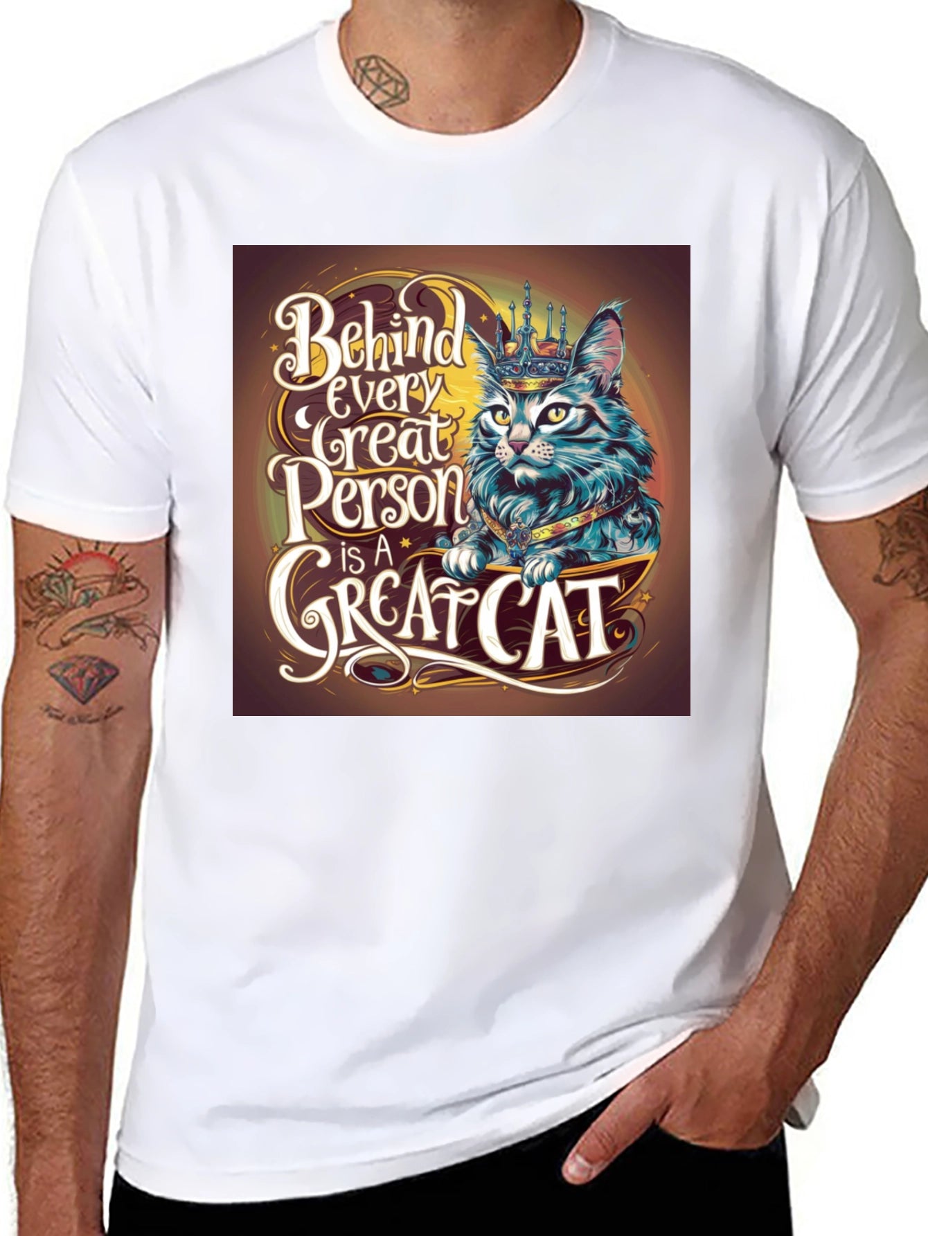 Great Cat T-Shirt - Behind Every Great Person