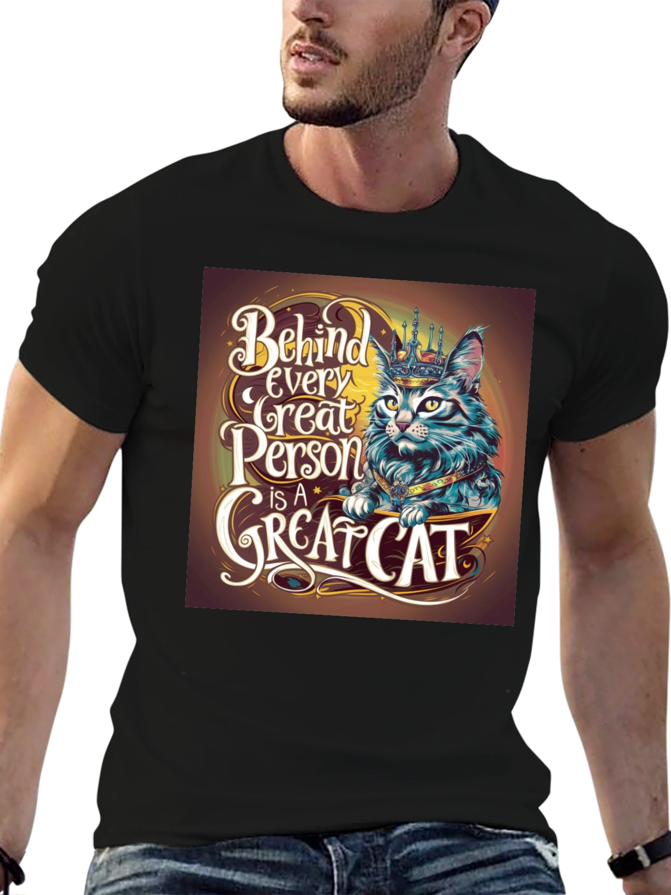 Great Cat T-Shirt - Behind Every Great Person