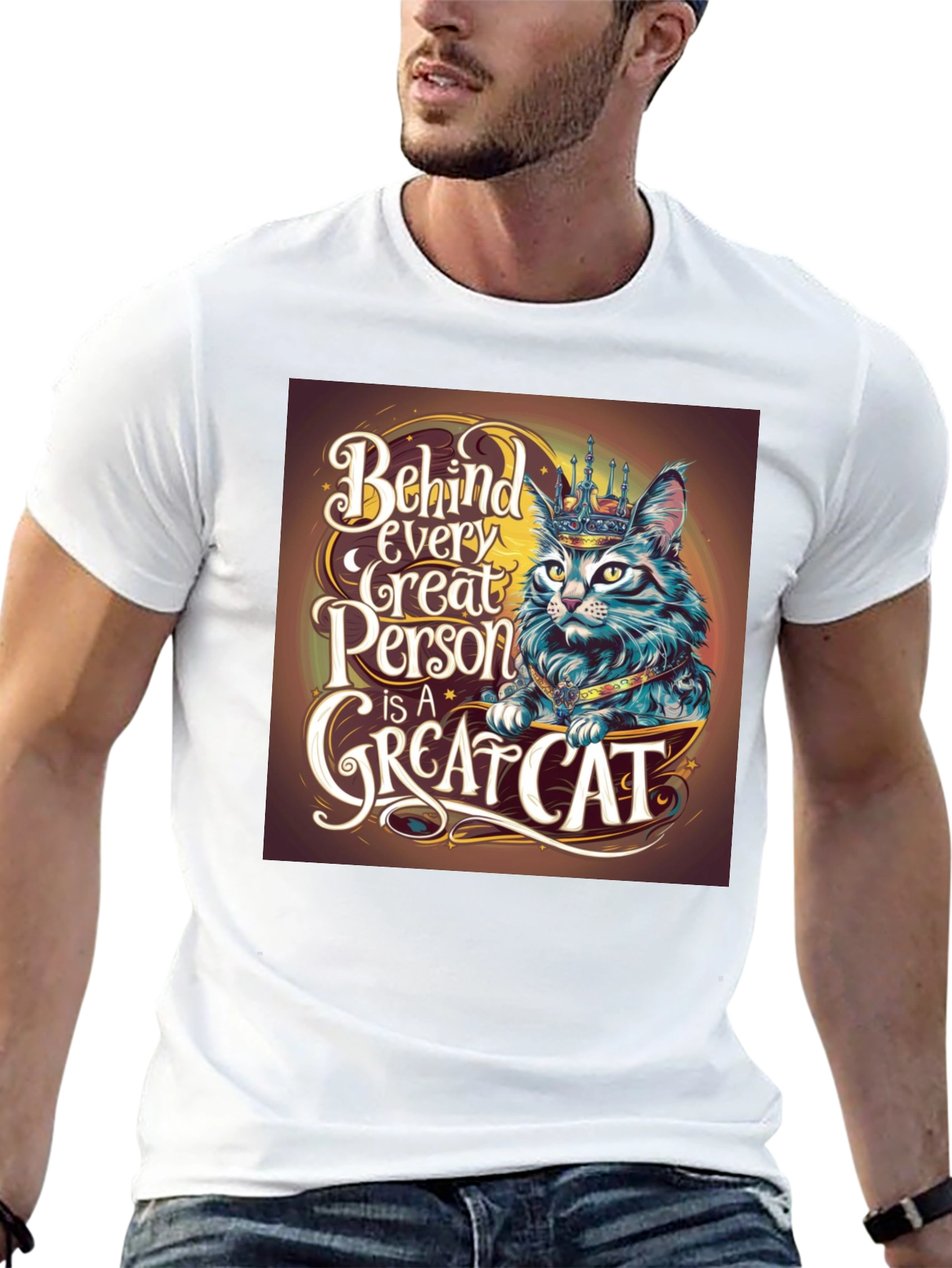 Great Cat T-Shirt - Behind Every Great Person