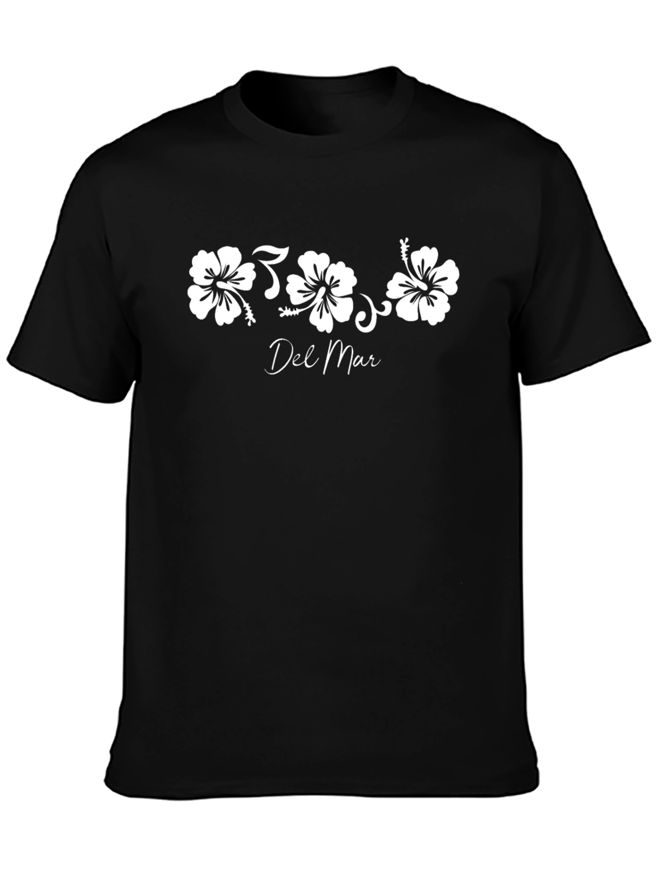 Del Mar Floral Graphic Black T-Shirt