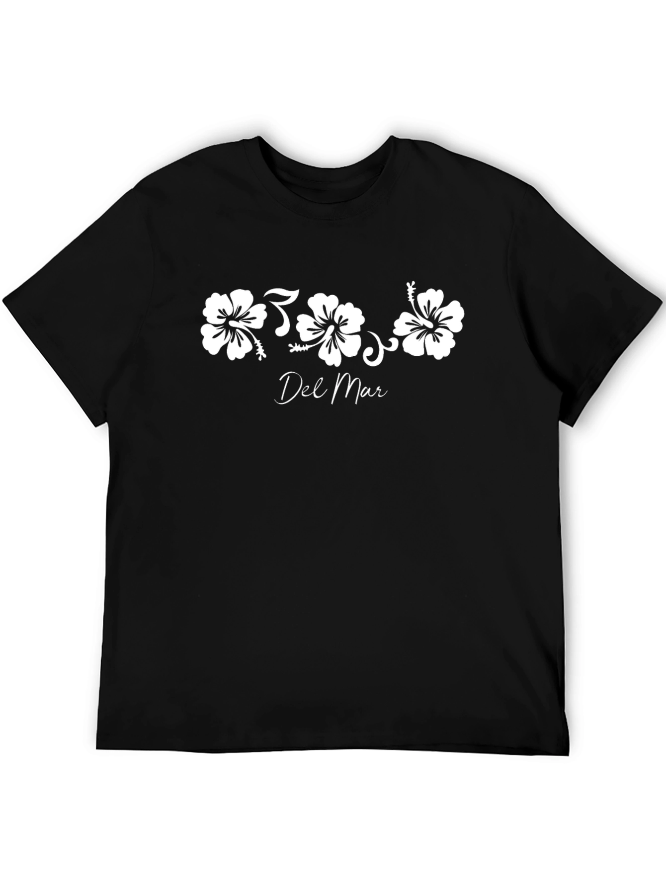 Del Mar Floral Graphic Black T-Shirt
