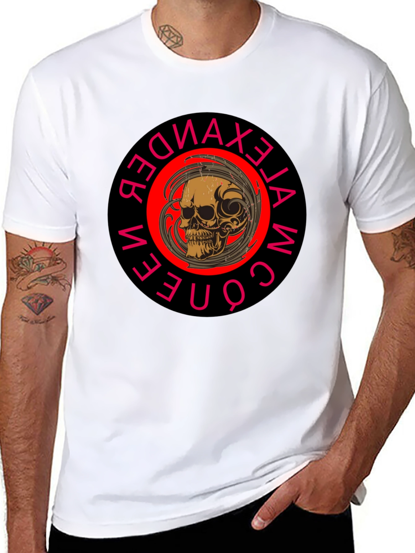 Skull Graphic Print Crew Neck Black T-Shirt