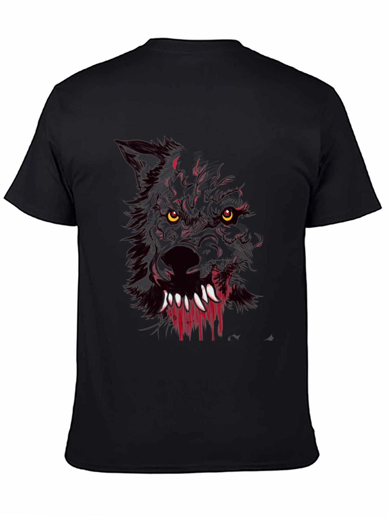 Werewolf Graphic Print Black T-Shirt