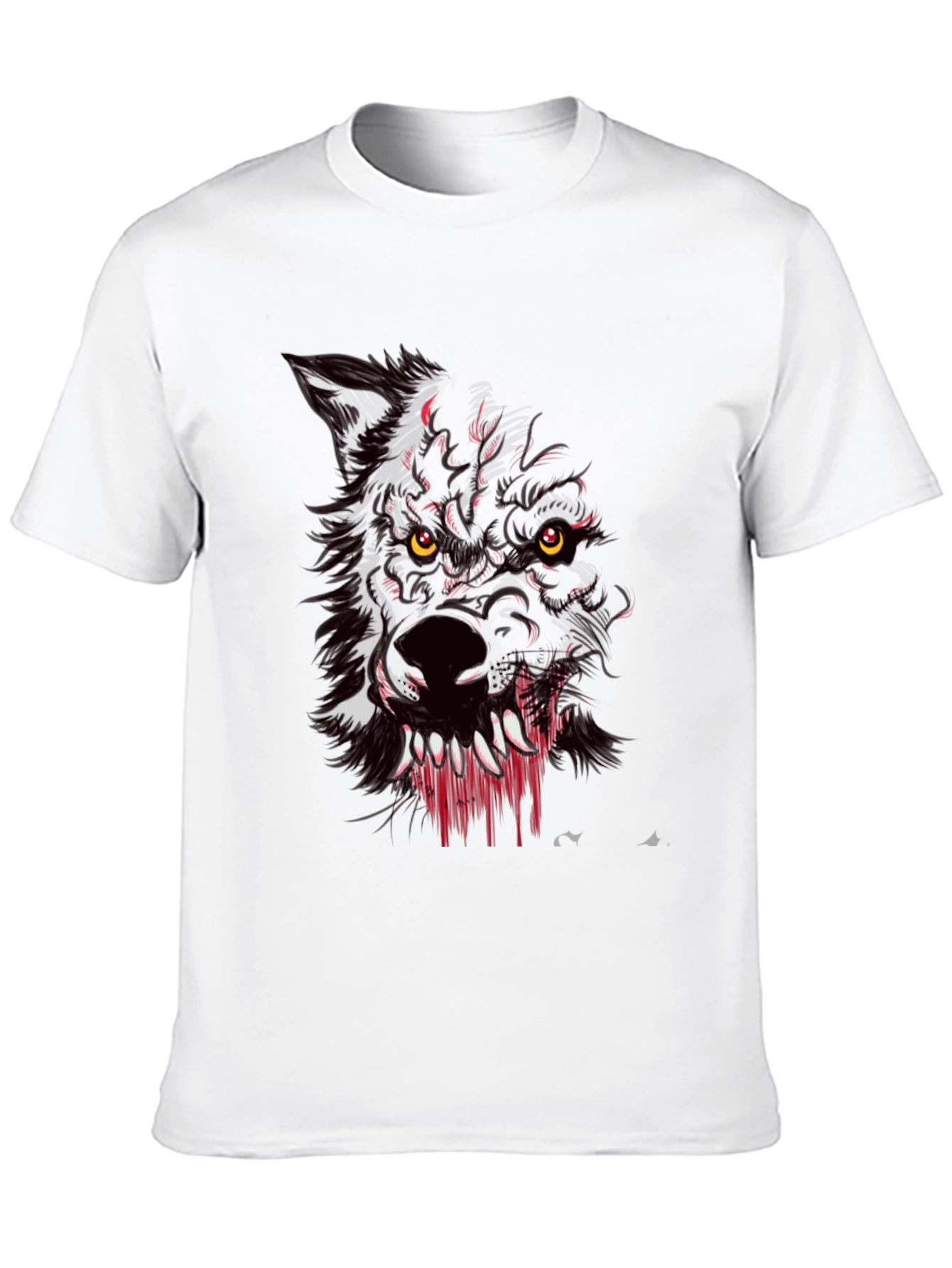 Werewolf Graphic Print Black T-Shirt