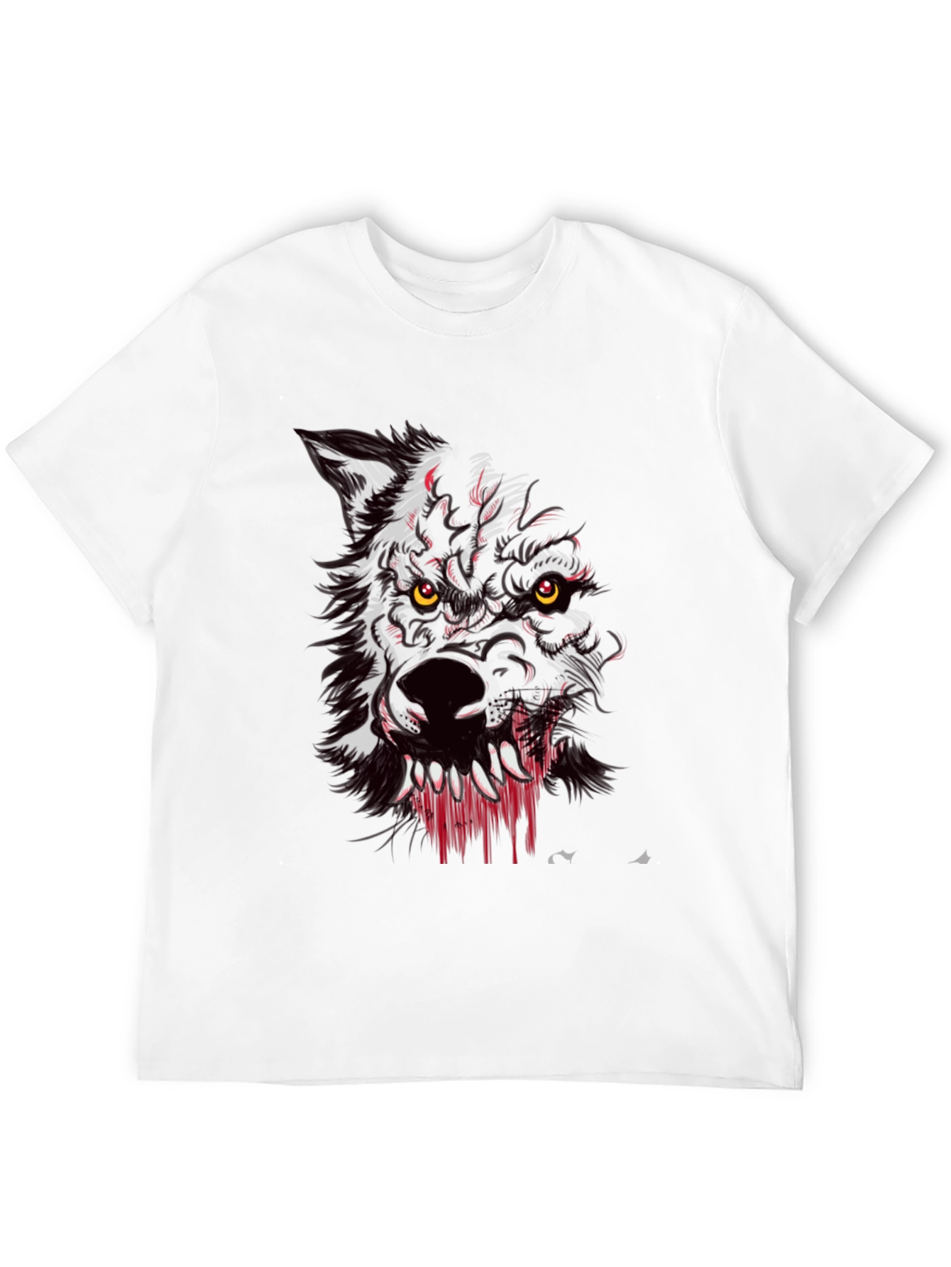 Werewolf Graphic Print Black T-Shirt
