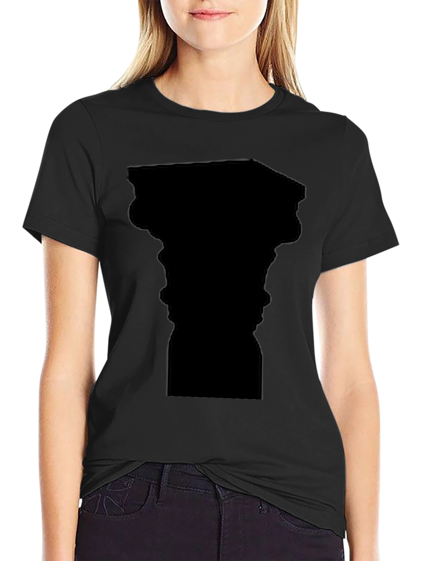 Optical Illusion Faces Black T-Shirt