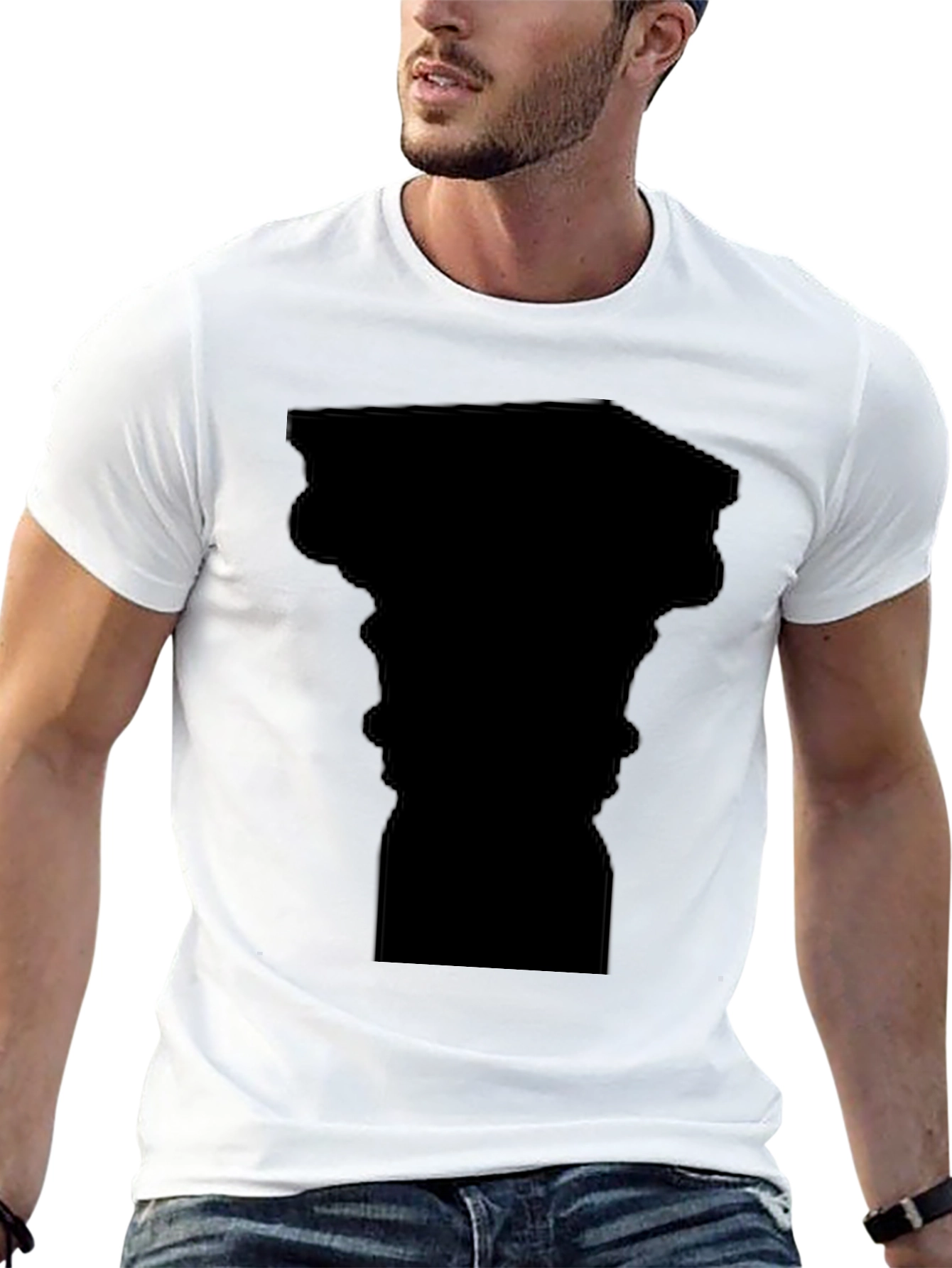 Optical Illusion Faces Black T-Shirt