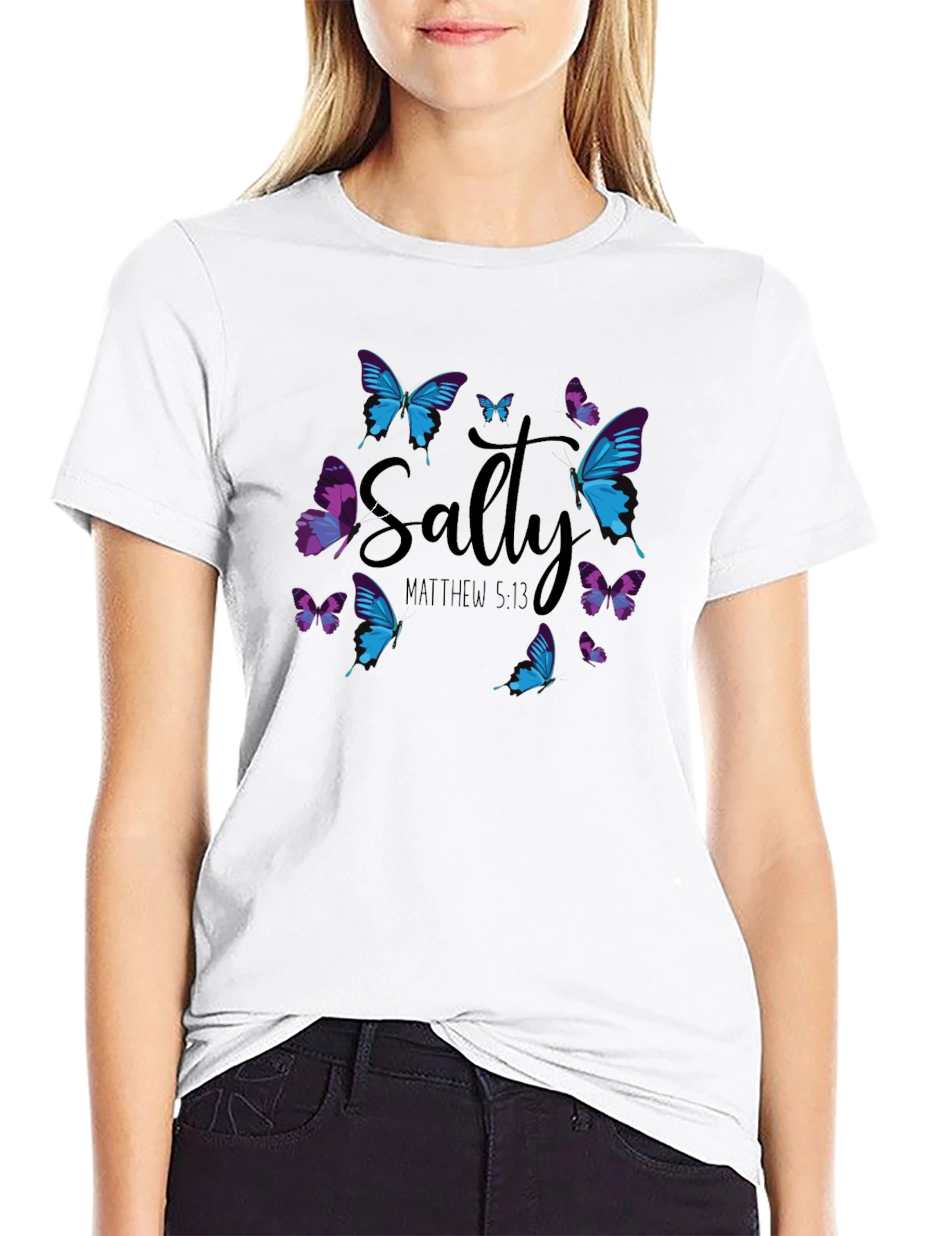 Salty Matthew 5:13 Butterfly Graphic T-Shirt