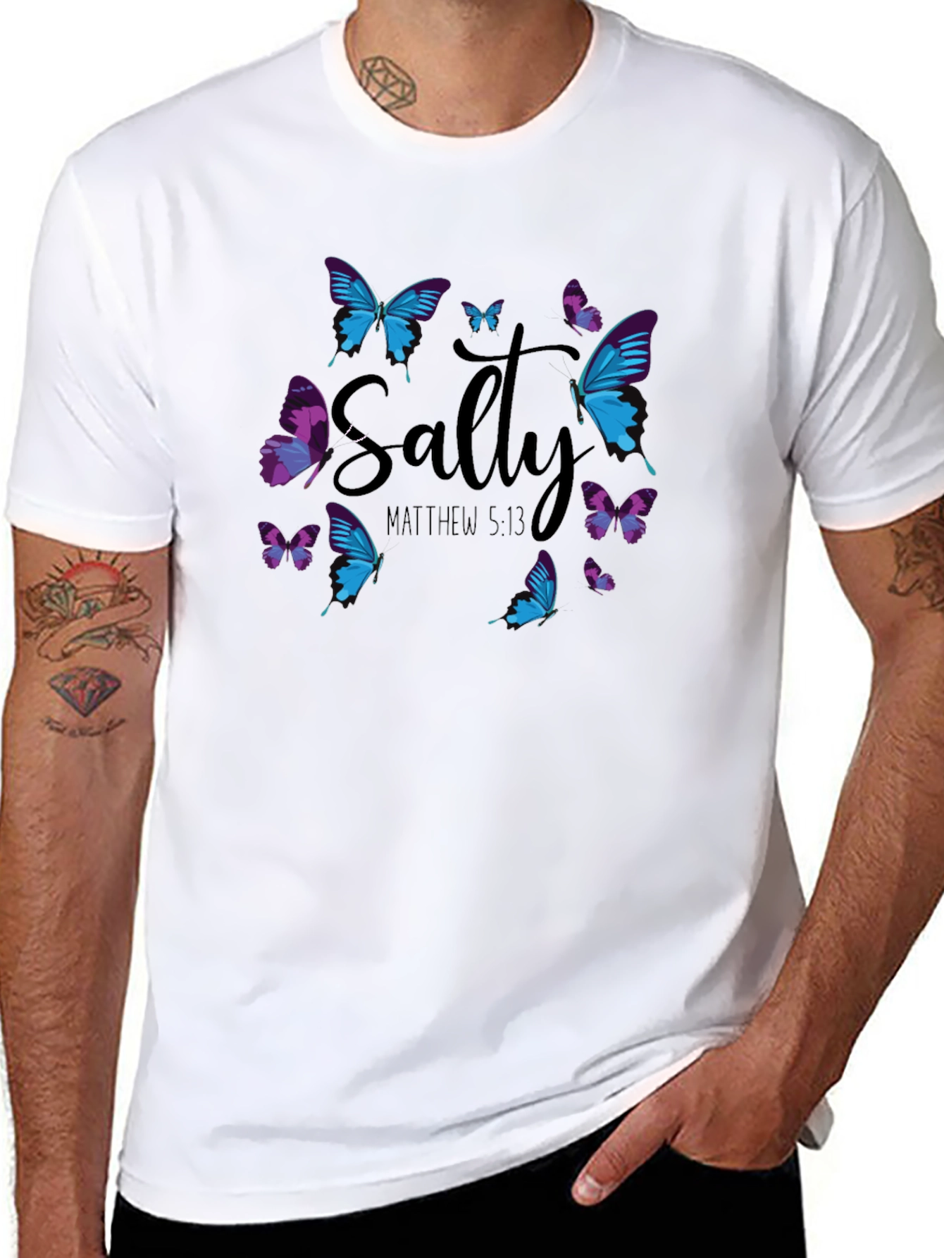 Salty Matthew 5:13 Butterfly Graphic T-Shirt