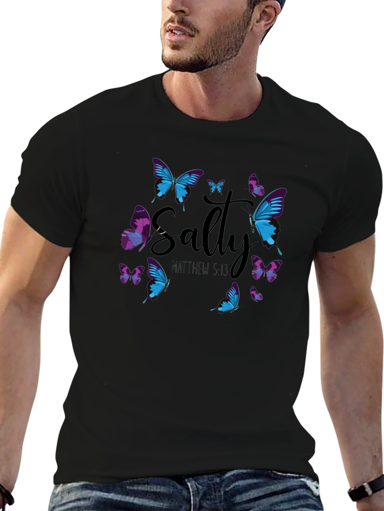 Salty Matthew 5:13 Butterfly Graphic T-Shirt