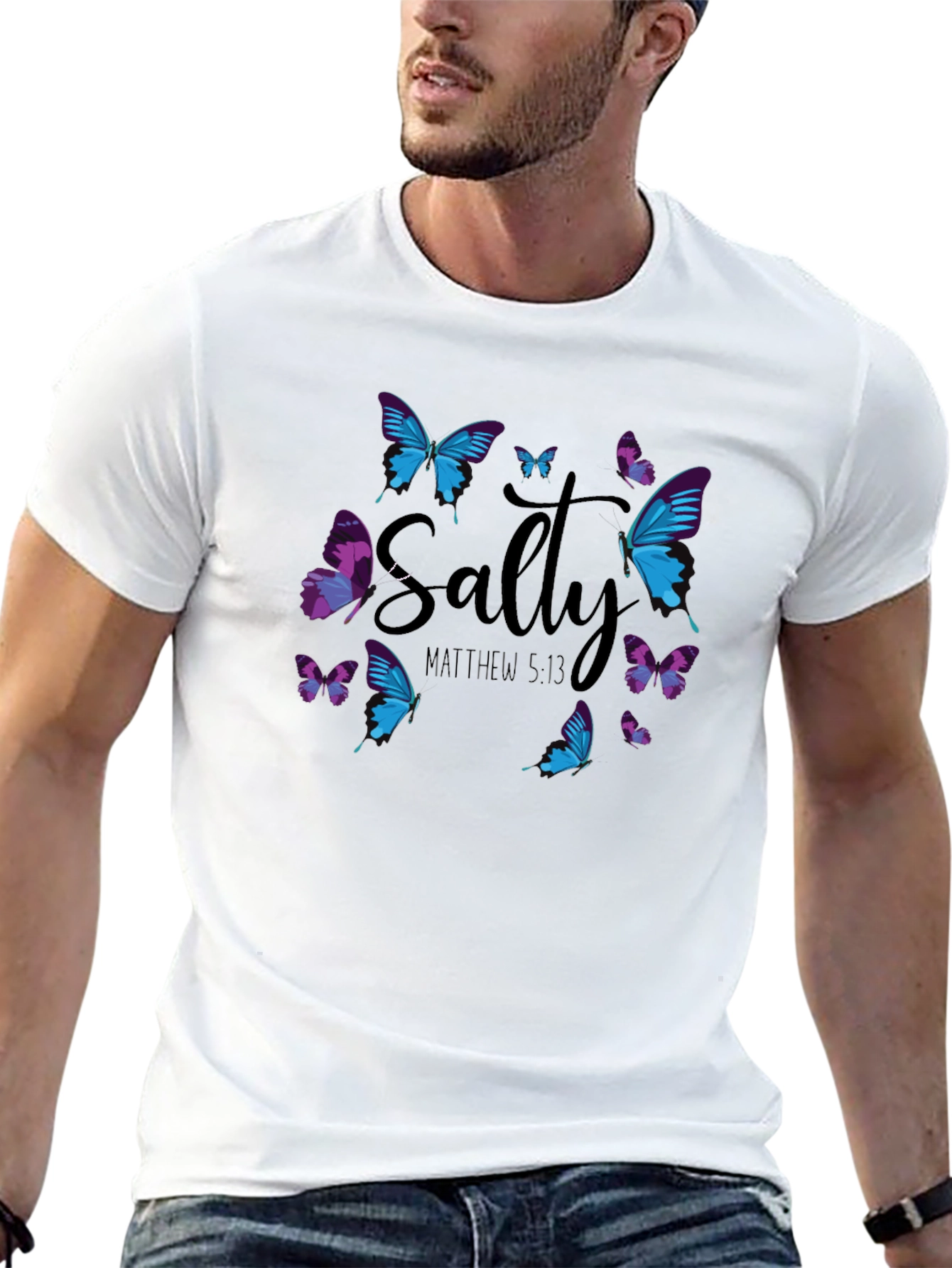 Salty Matthew 5:13 Butterfly Graphic T-Shirt
