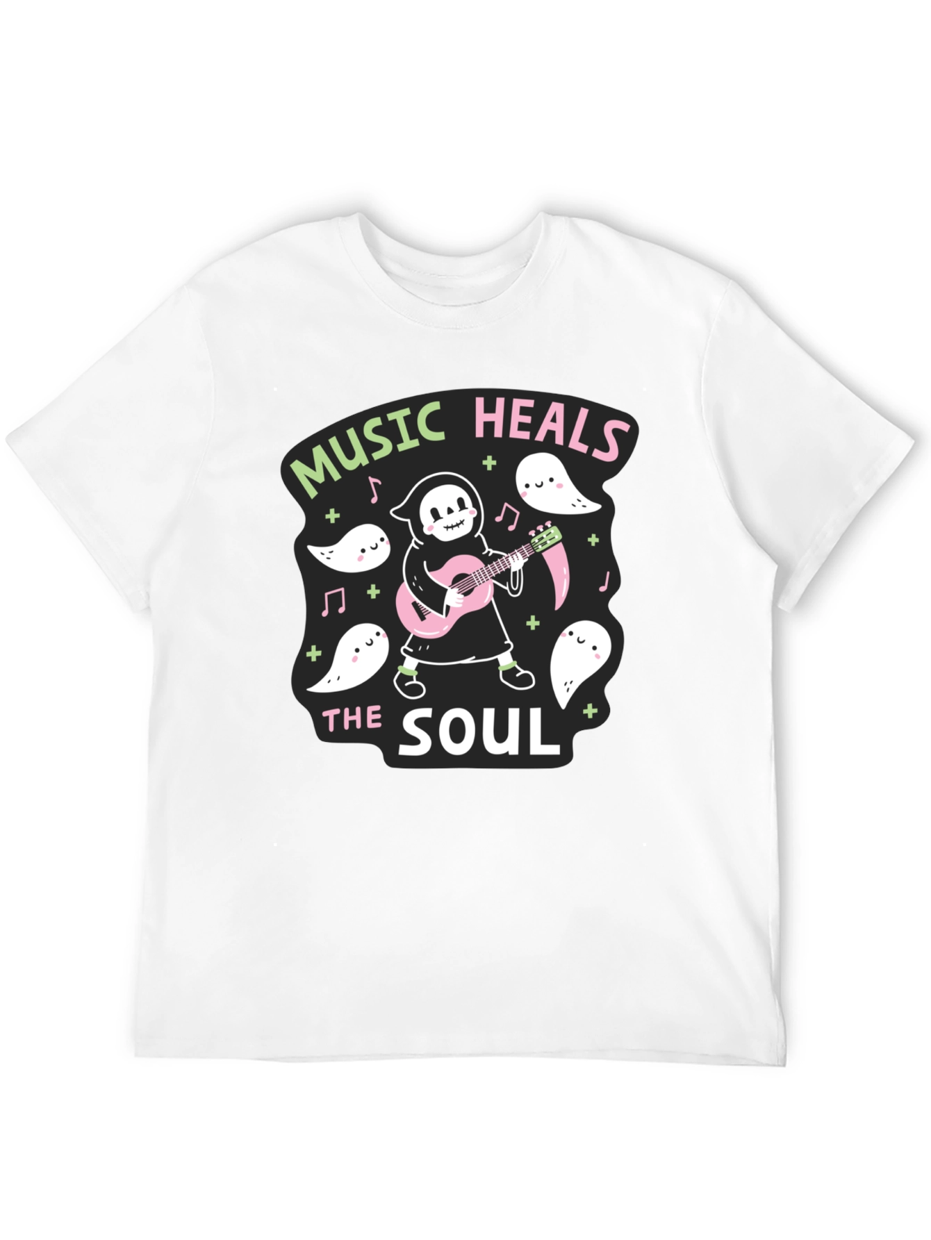 Music Heals The Soul T-Shirt Grim Reaper Guitar