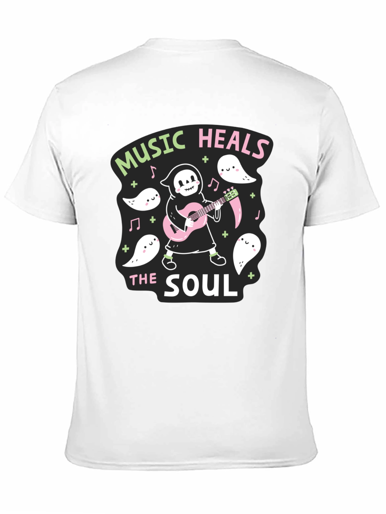 Music Heals The Soul T-Shirt Grim Reaper Guitar