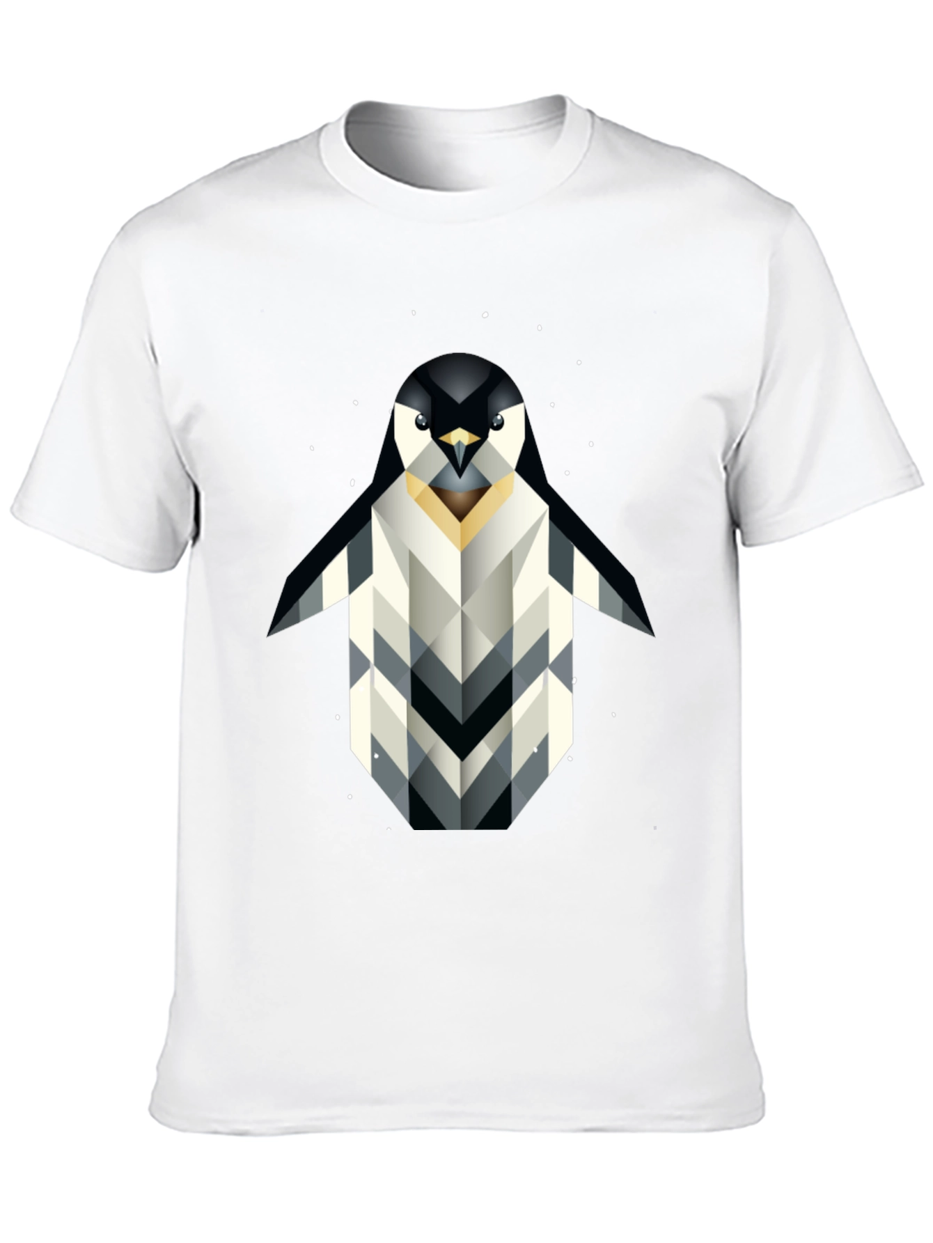 Geometric Penguin Graphic T-Shirt - Black