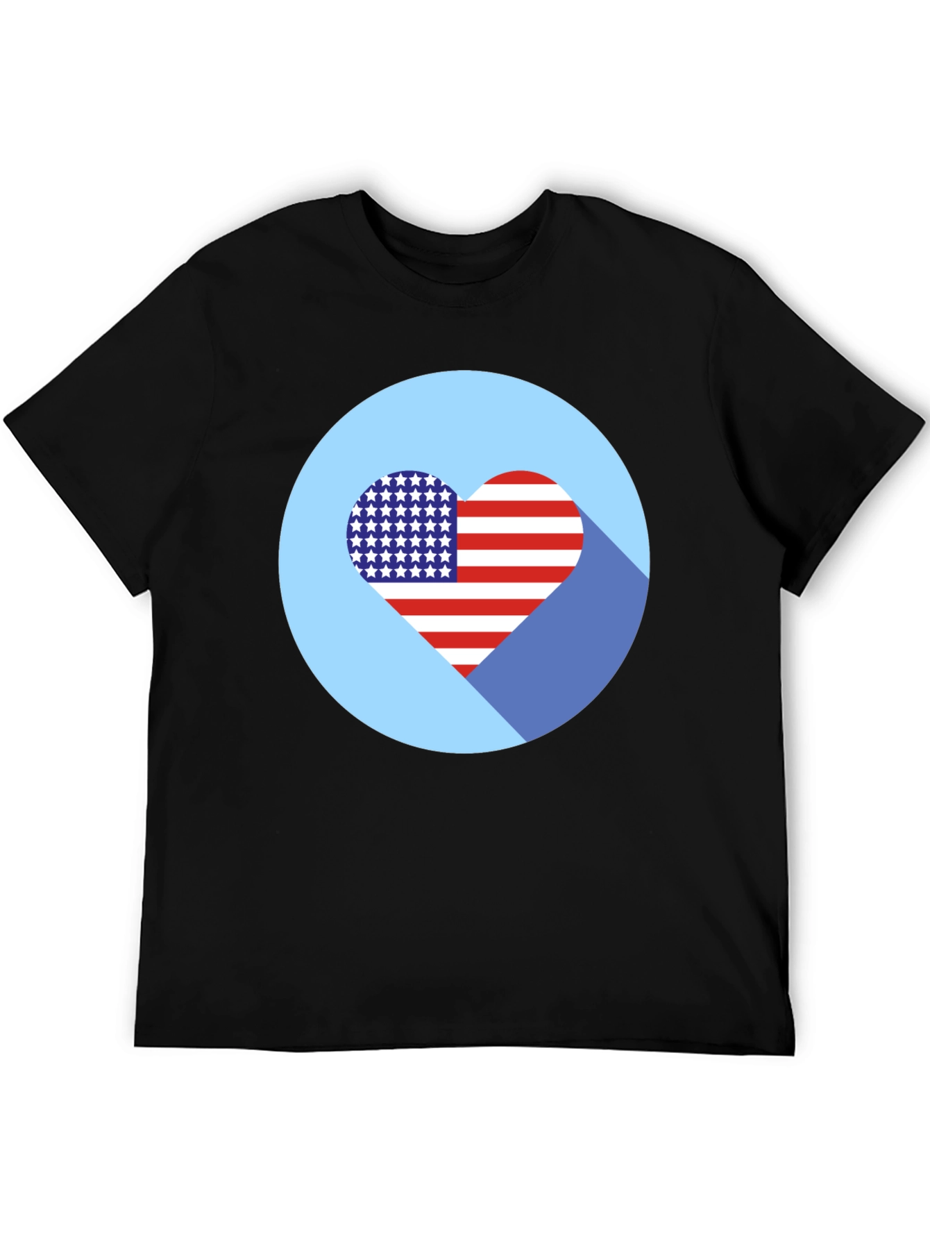 Patriotic Heart T-Shirt - USA Flag Design