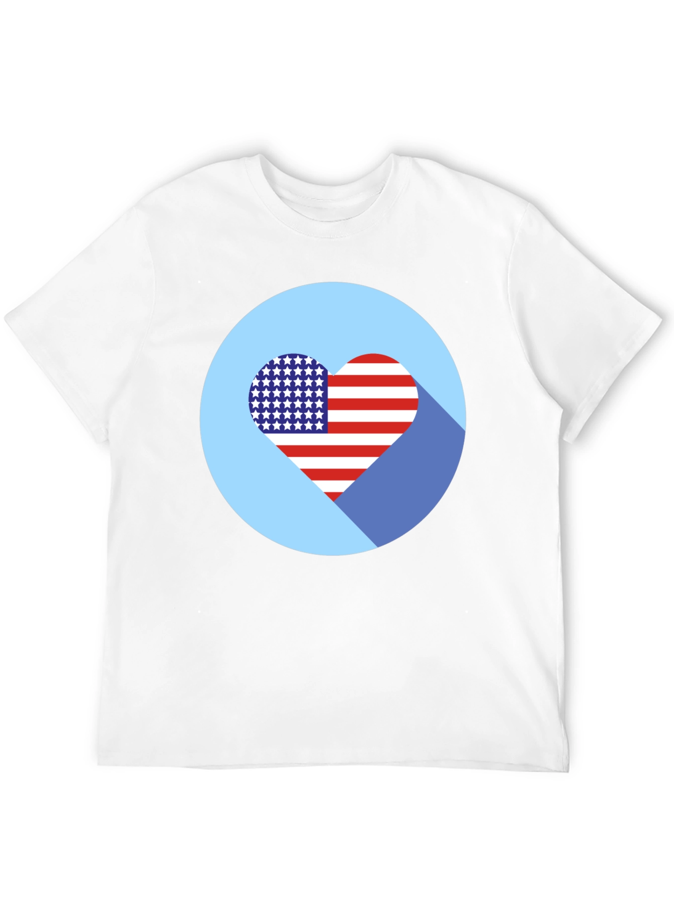 Patriotic Heart T-Shirt - USA Flag Design