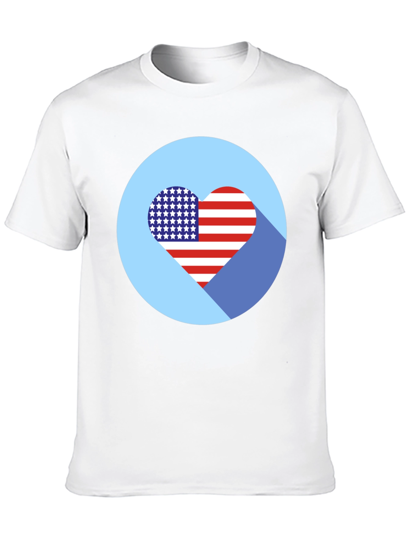 Patriotic Heart T-Shirt - USA Flag Design