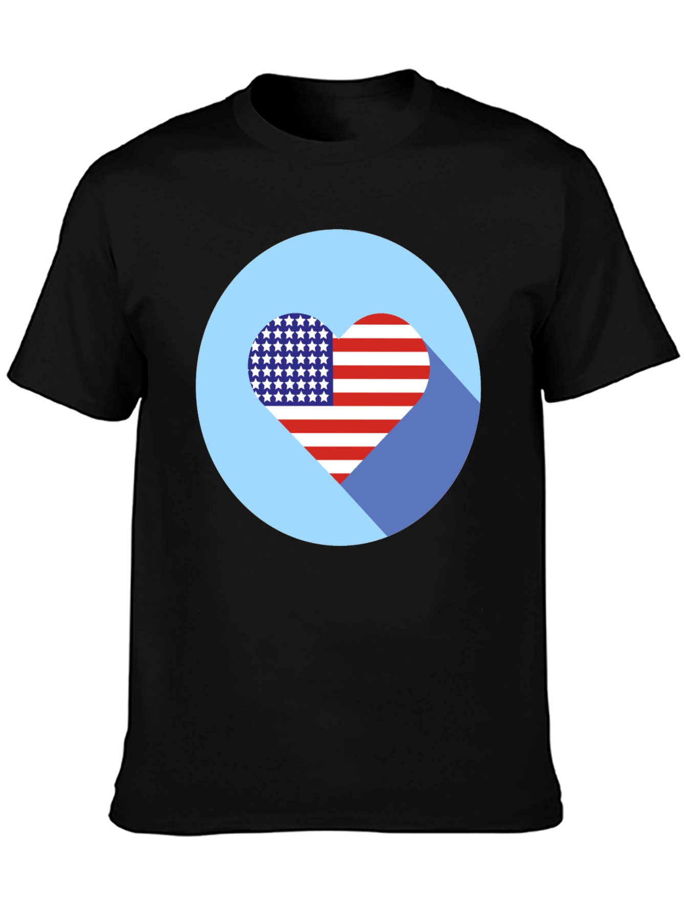 Patriotic Heart T-Shirt - USA Flag Design
