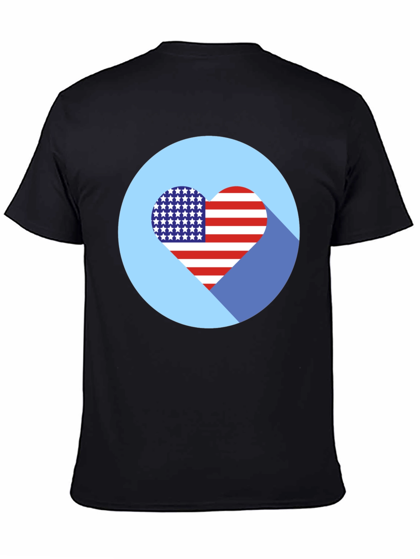 Patriotic Heart T-Shirt - USA Flag Design