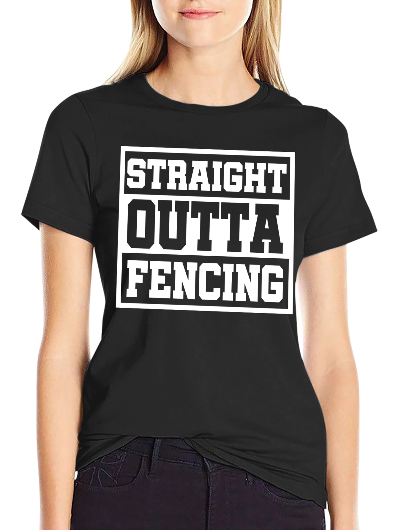 Straight Outta Fencing T-Shirt - Black Cotton Tee