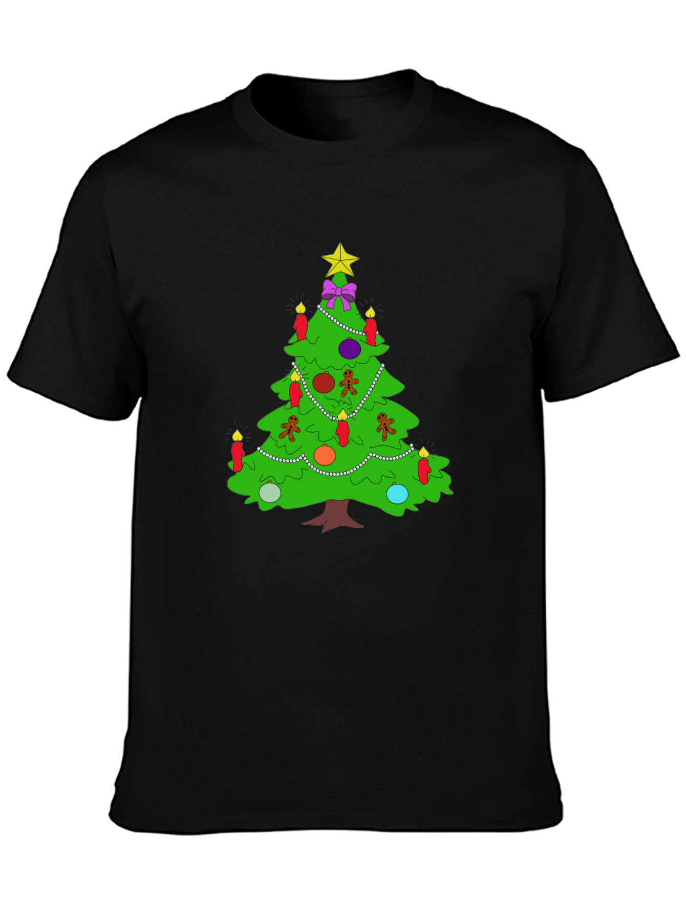 Festive Christmas Tree Graphic Tee - Holiday Apparel