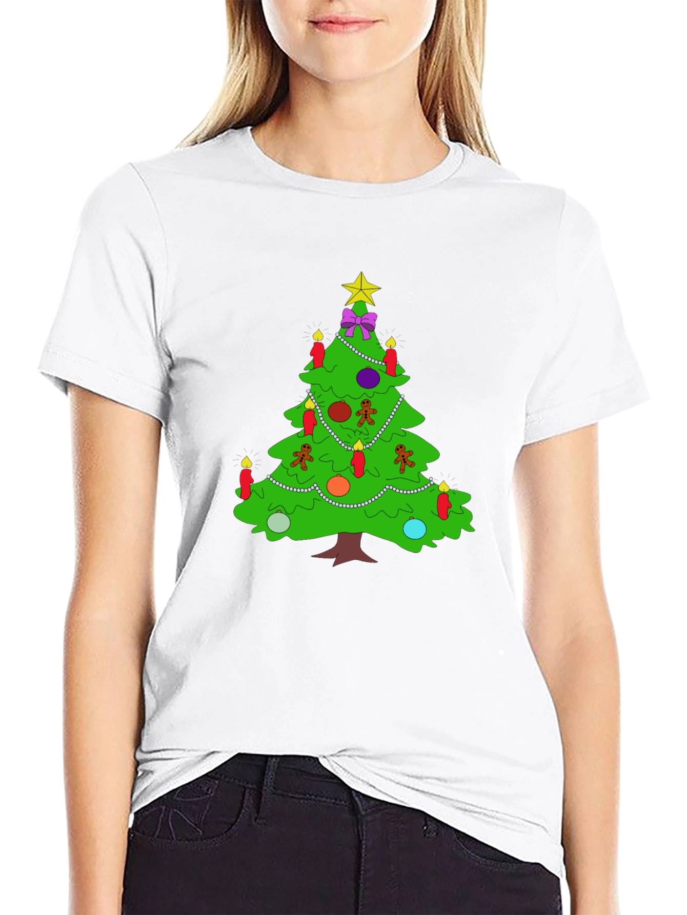 Festive Christmas Tree Graphic Tee - Holiday Apparel