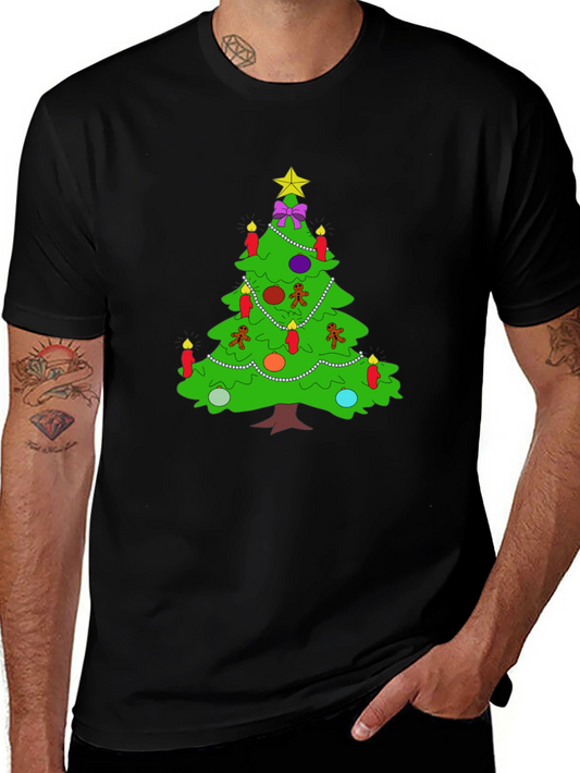 Festive Christmas Tree Graphic Tee - Holiday Apparel