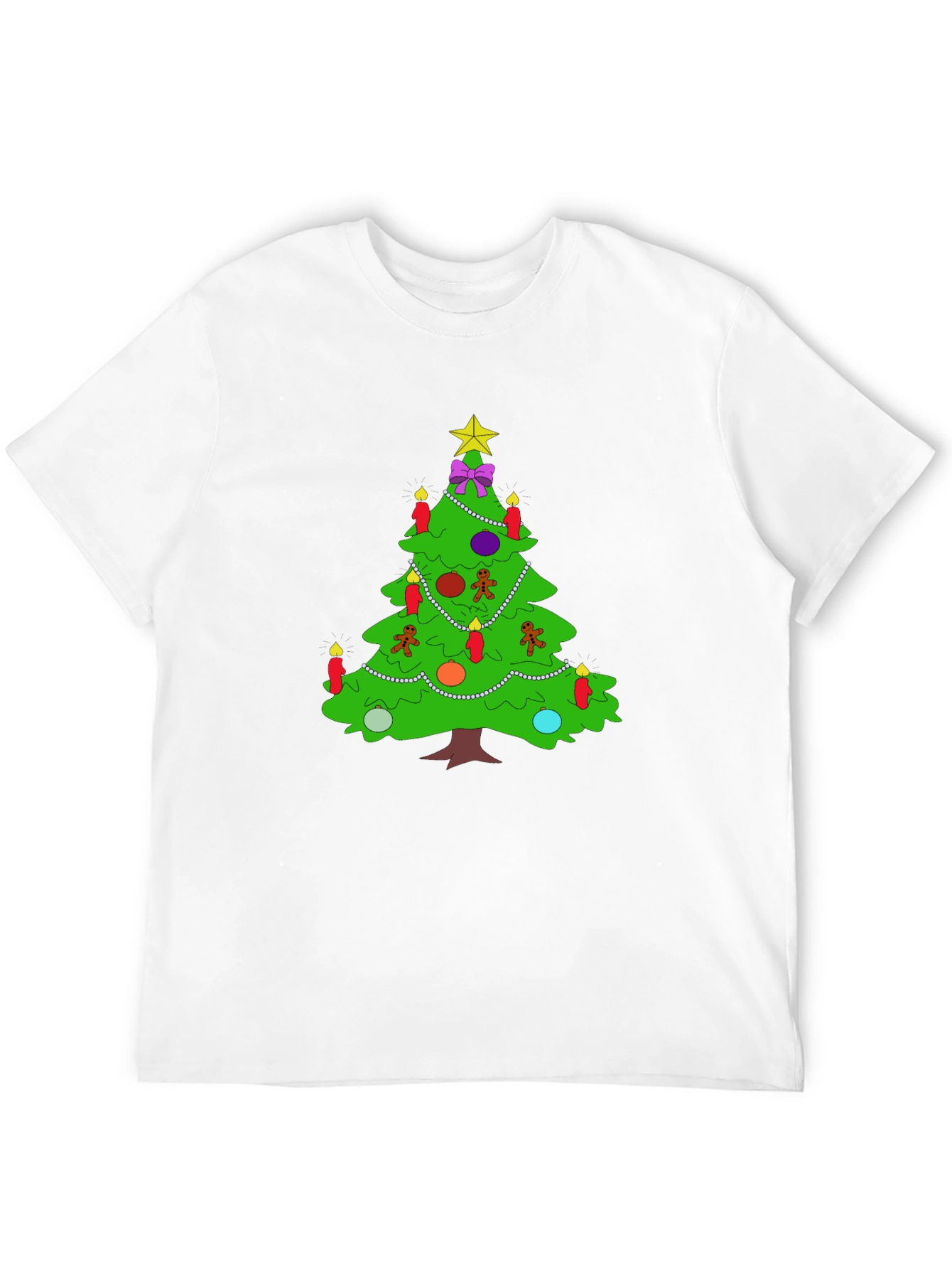 Festive Christmas Tree Graphic Tee - Holiday Apparel