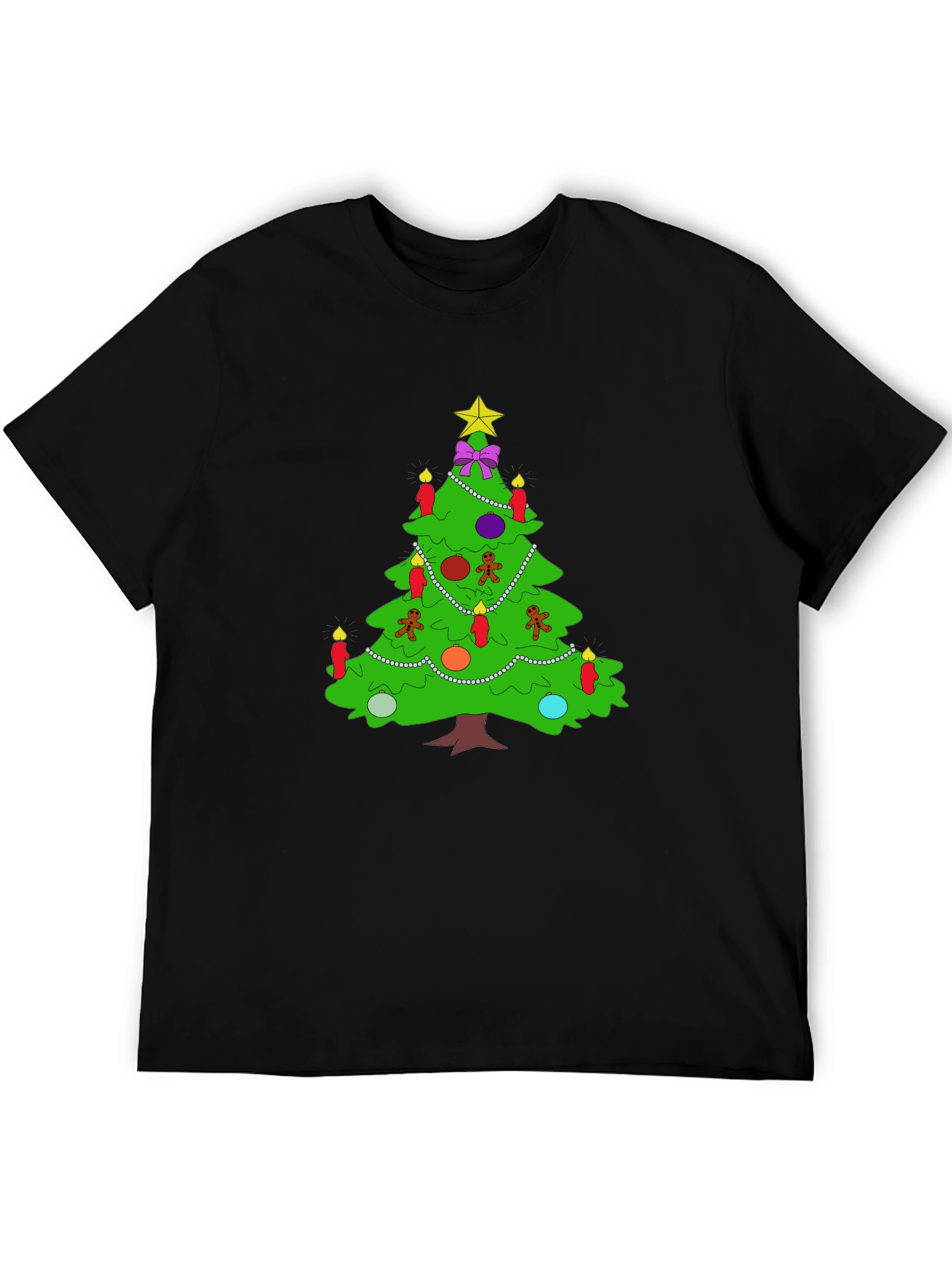 Festive Christmas Tree Graphic Tee - Holiday Apparel