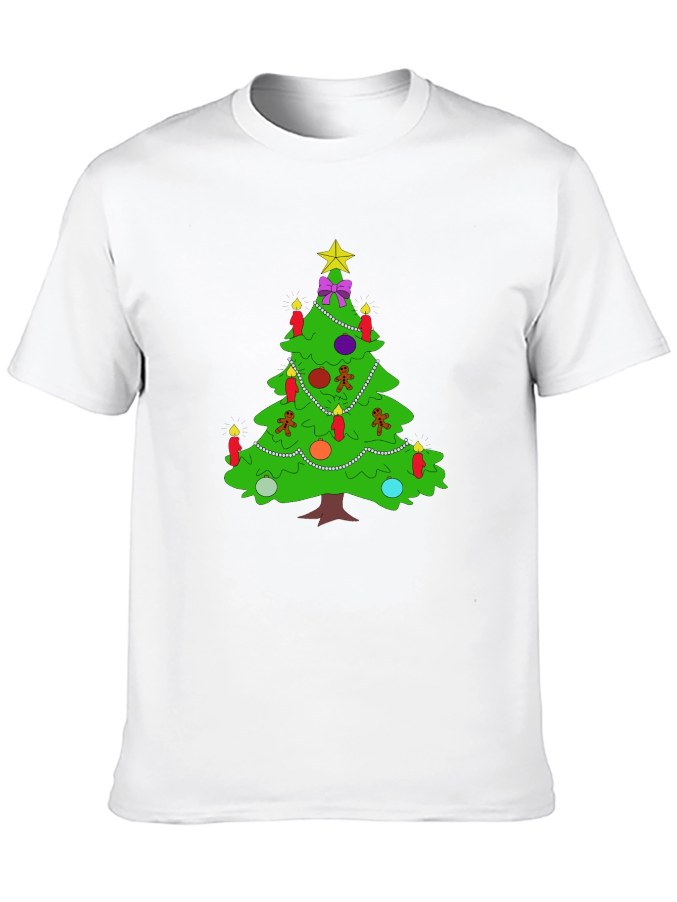 Festive Christmas Tree Graphic Tee - Holiday Apparel
