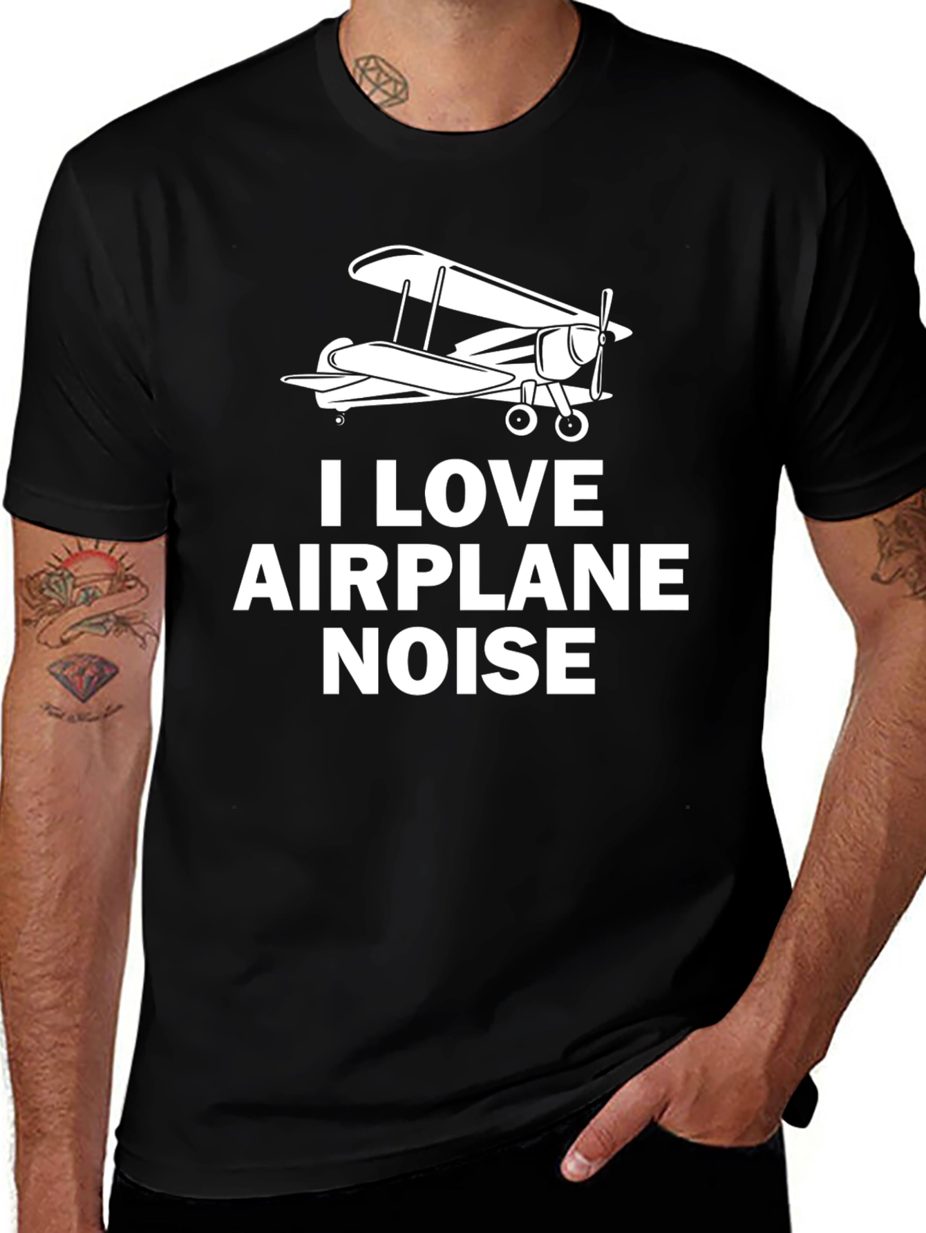I Love Airplane Noise Graphic T-Shirt