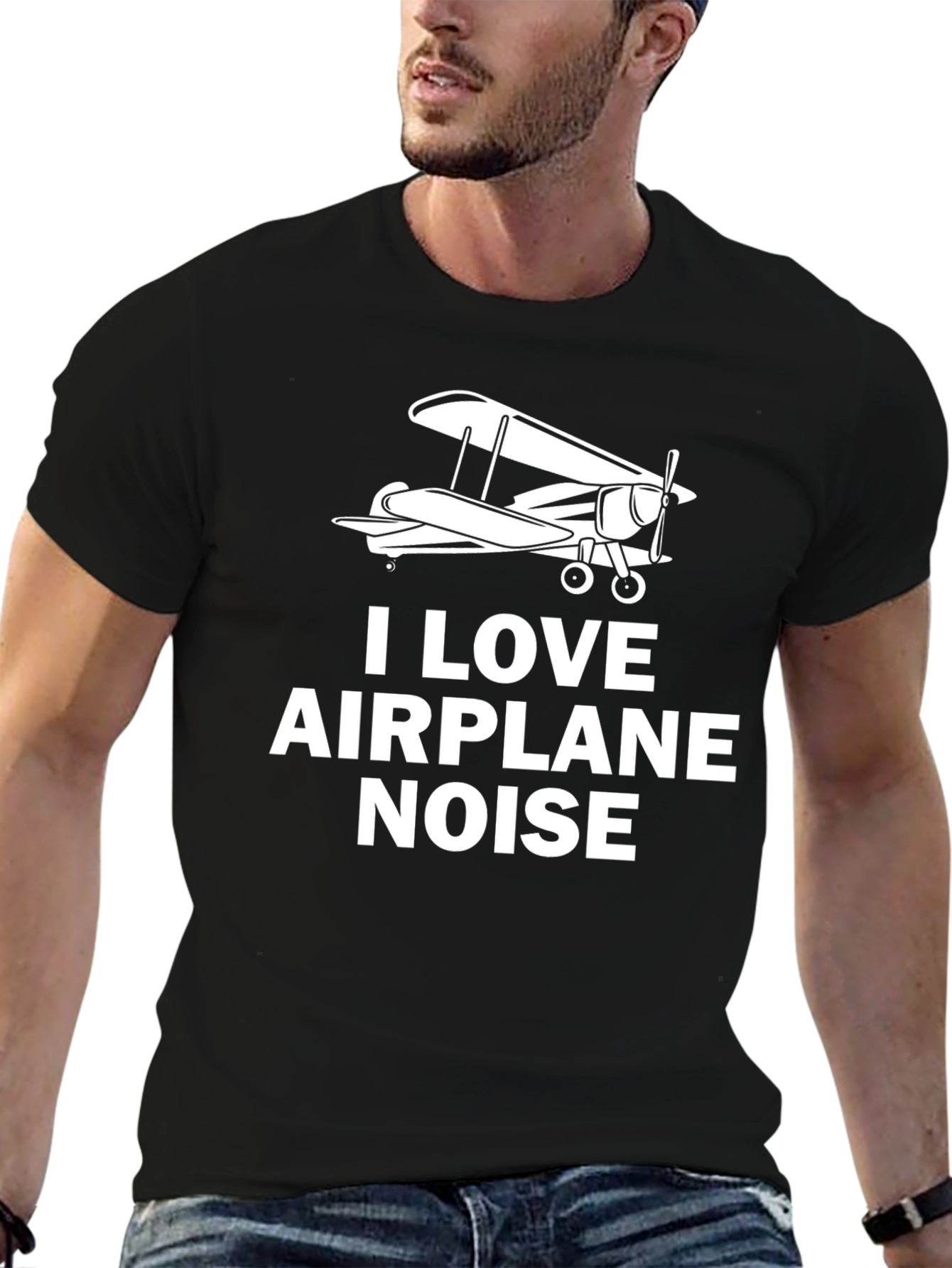 I Love Airplane Noise Graphic T-Shirt