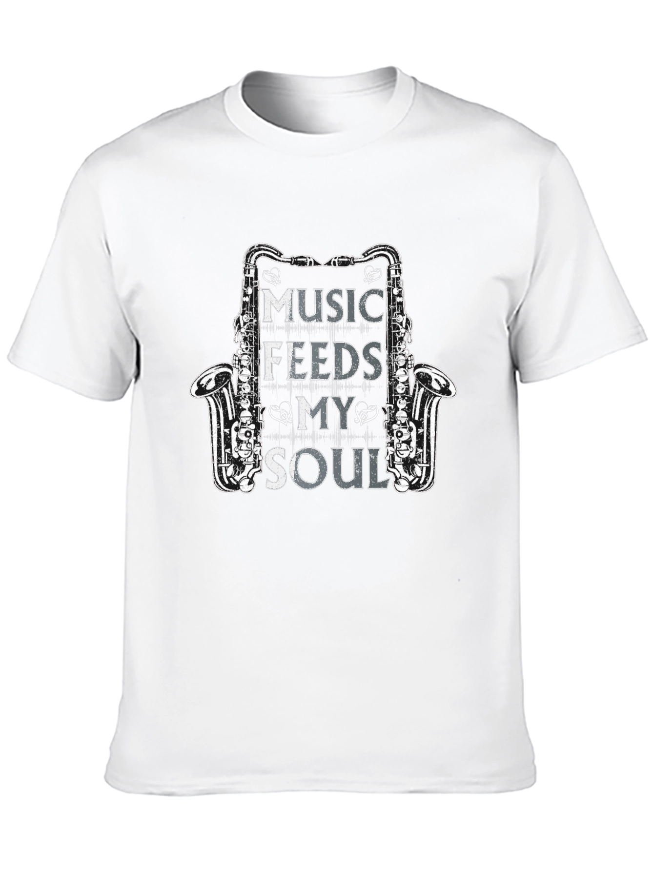 Music Feeds My Soul Saxophone Graphic Tee