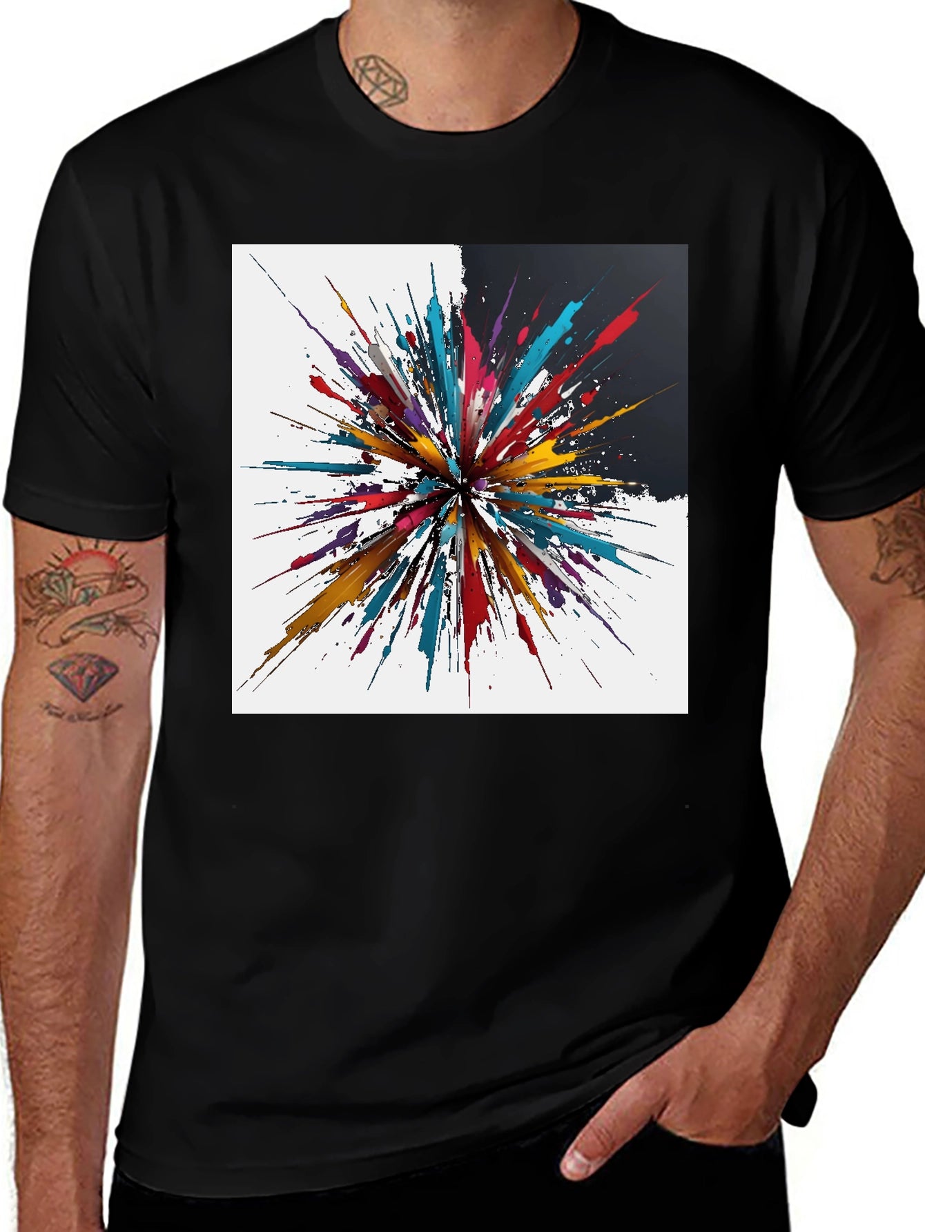 Abstract Splatter Graphic T-Shirt