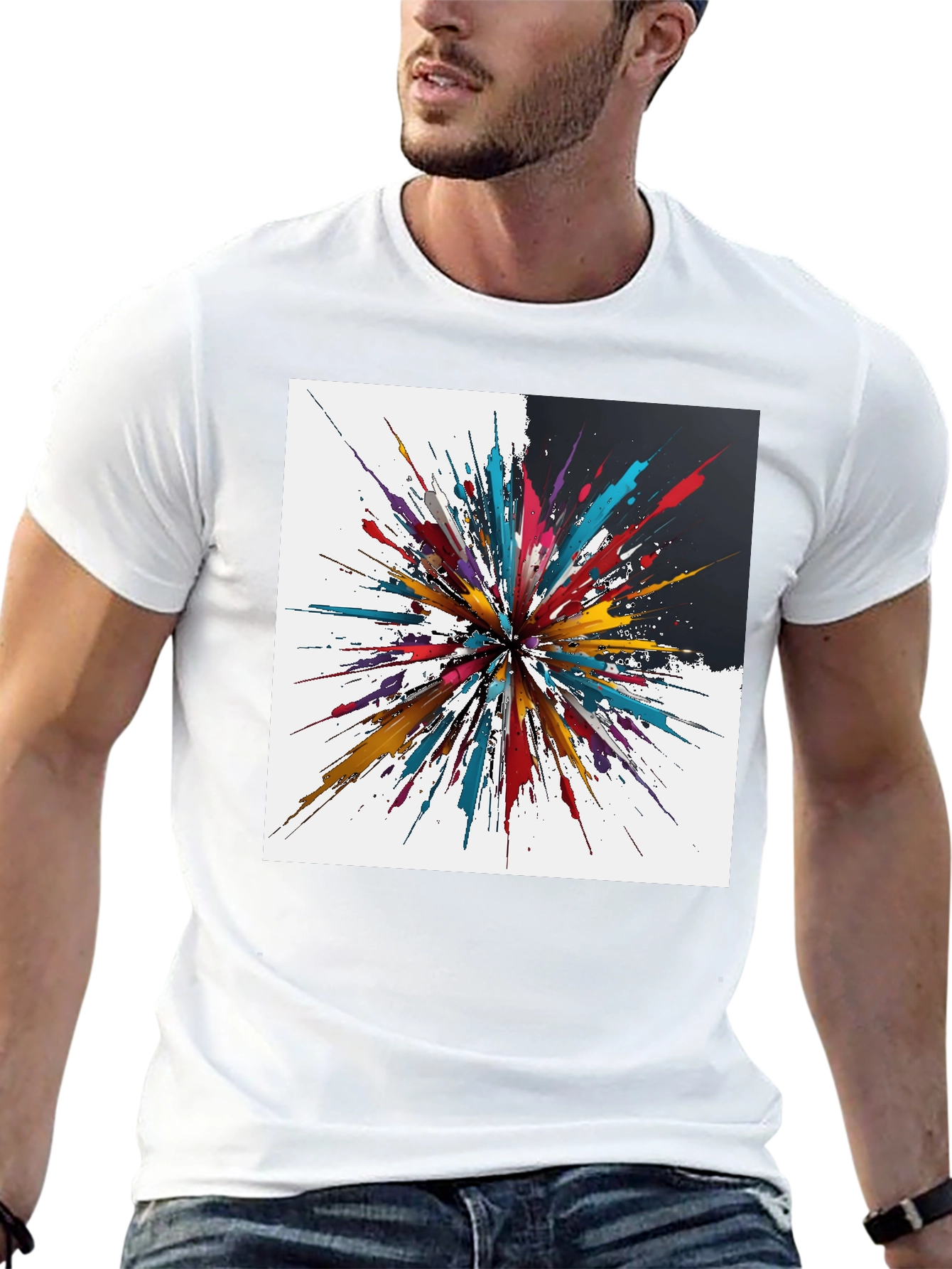 Abstract Splatter Graphic T-Shirt