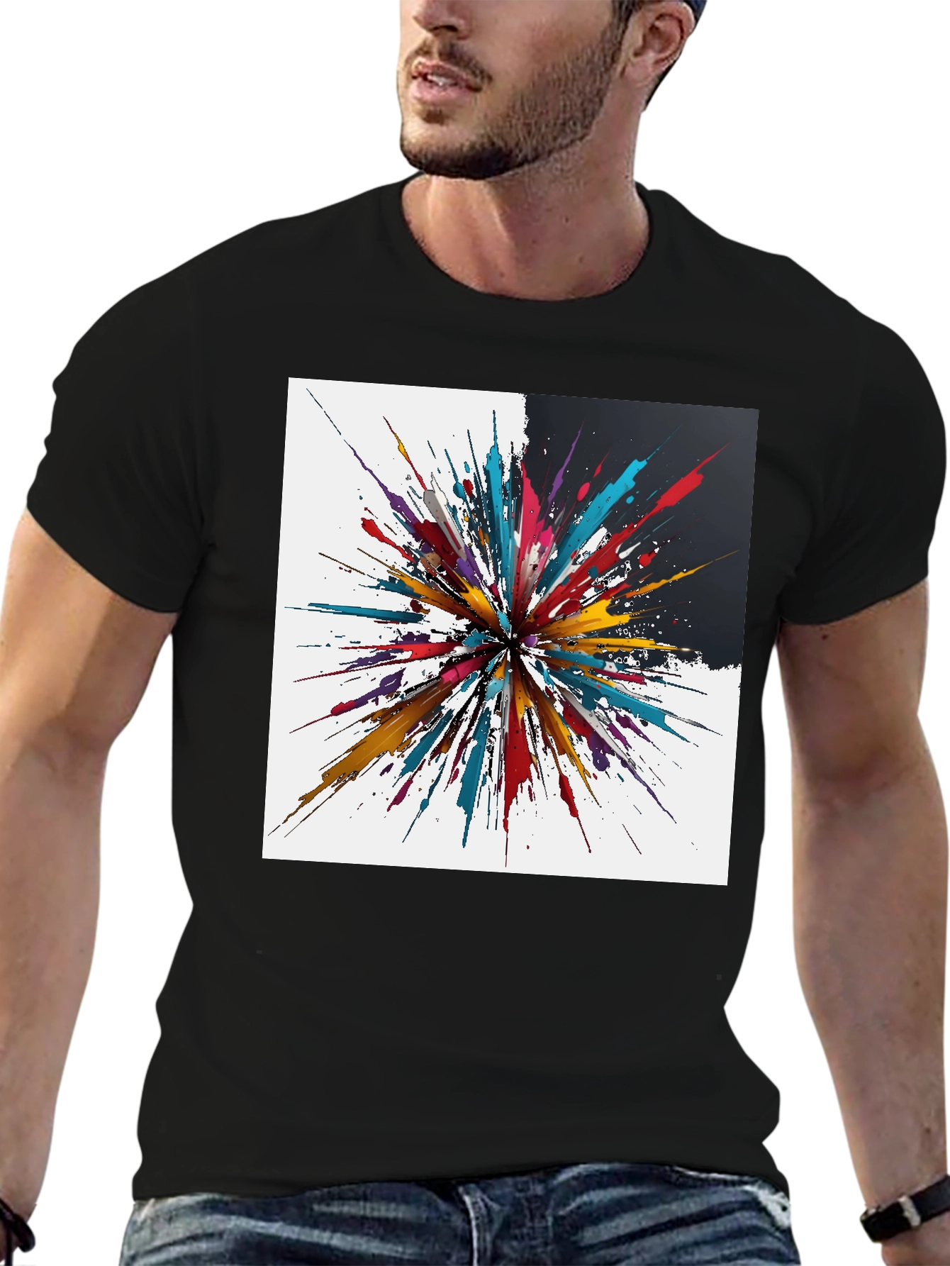 Abstract Splatter Graphic T-Shirt