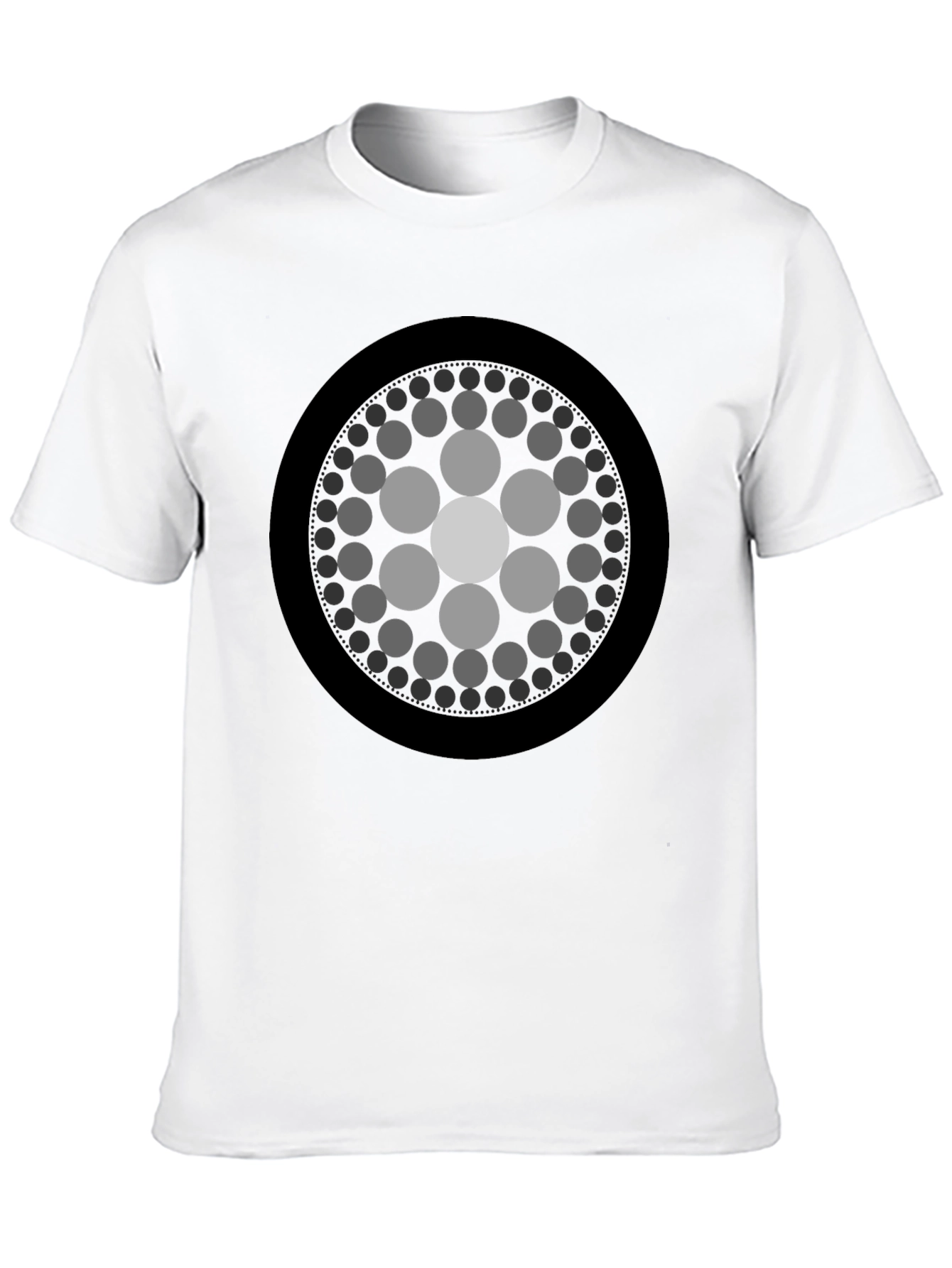 Geometric Circle Graphic Print Black T-Shirt