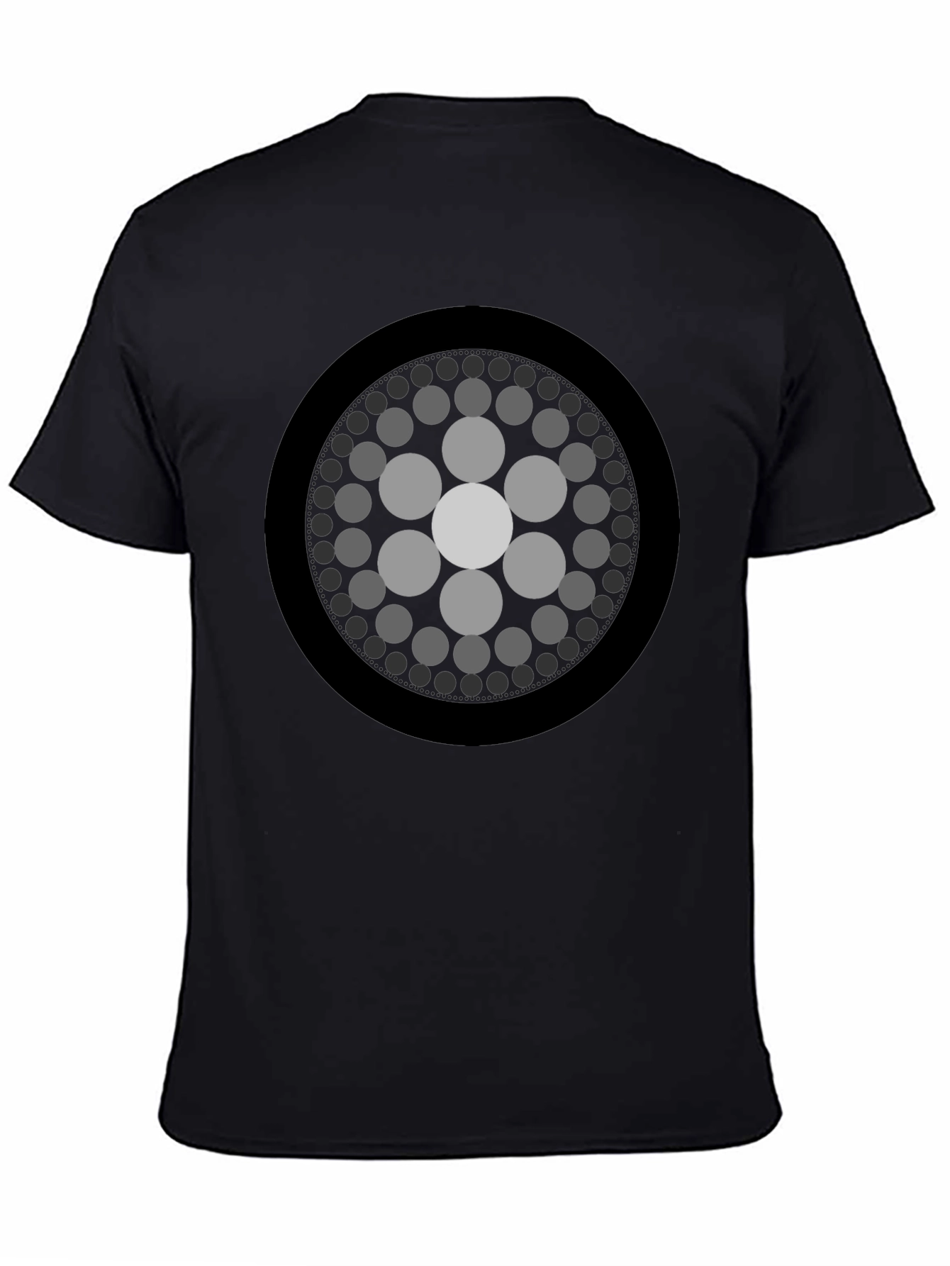 Geometric Circle Graphic Print Black T-Shirt