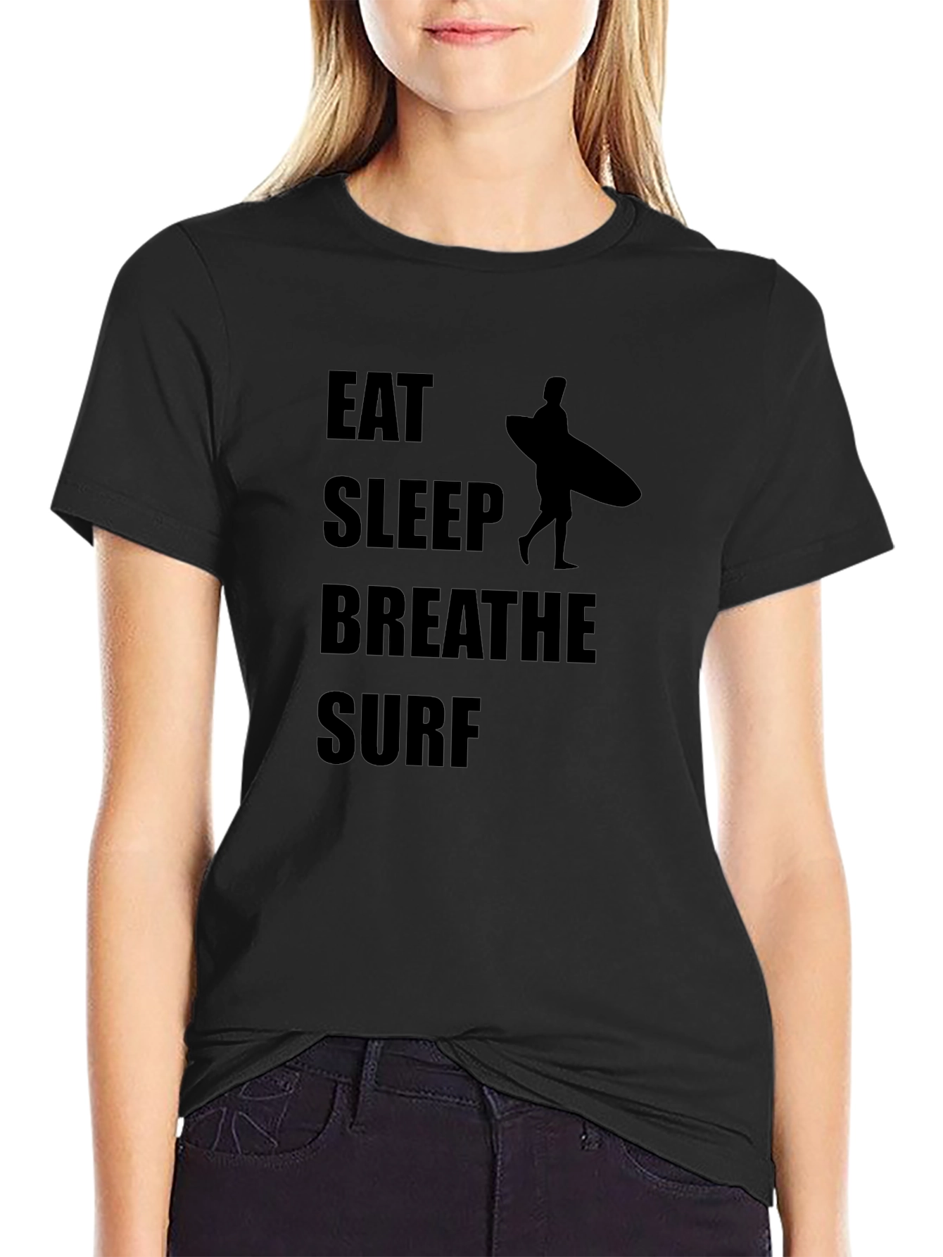 Eat Sleep Breathe Surf Black T-Shirt