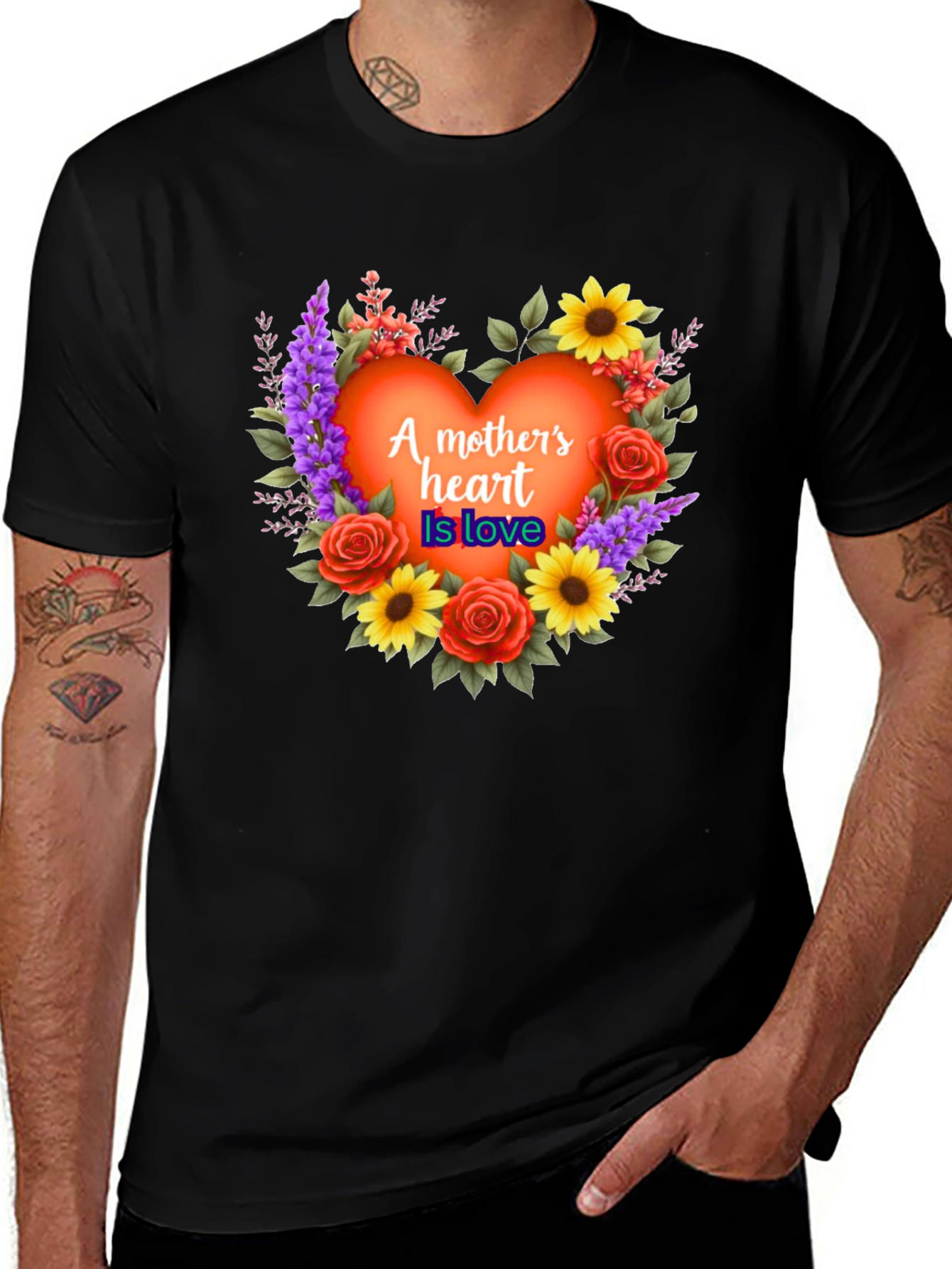 Mothers Heart Love Floral T-Shirt