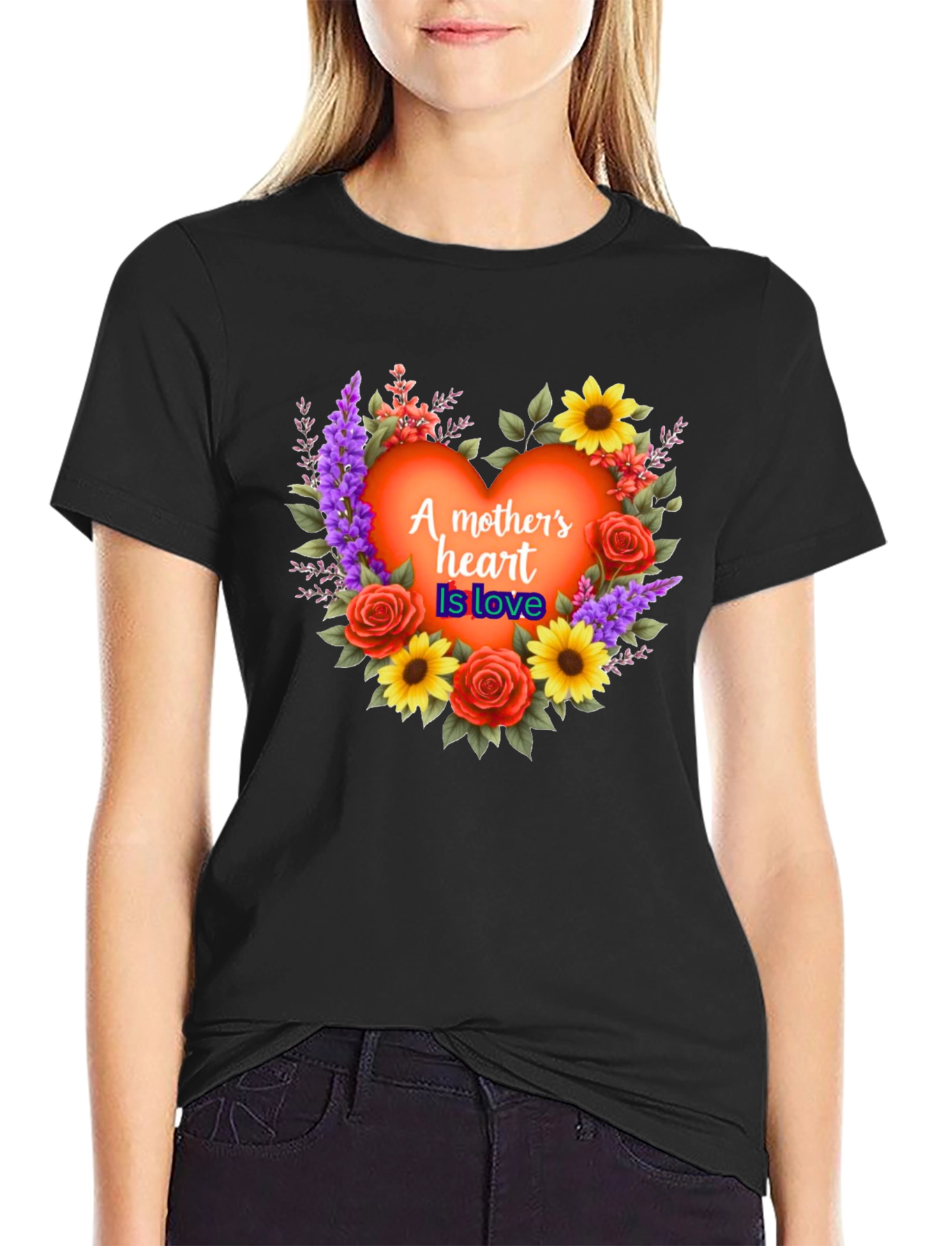 Mothers Heart Love Floral T-Shirt